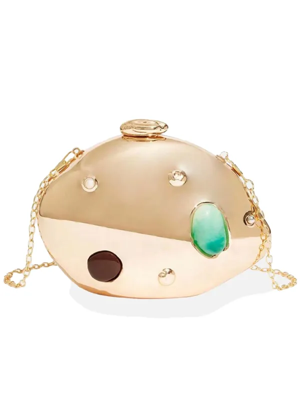 Metallic Stone Inlay Evening Bag made by Retro Stage