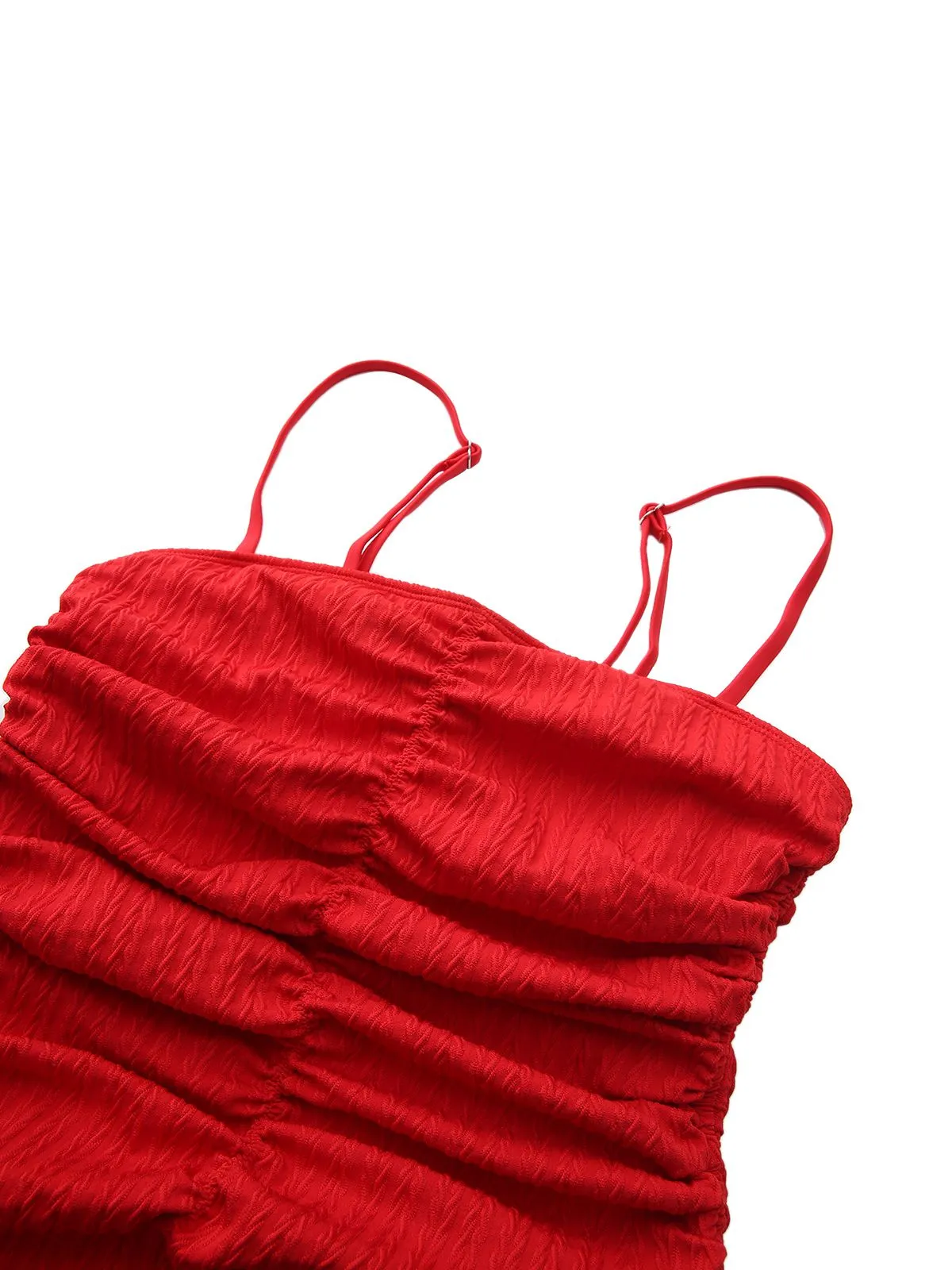 1940s Solid Ruched Spaghetti Strap One-Piece Swimsuit sold by Retro Stage product image thumbnail 4