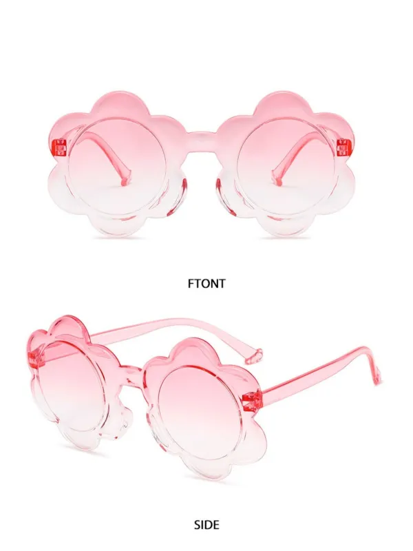 Vintage Gradient Floral-Shaped Rimless Sunglasses made by Retro Stage
