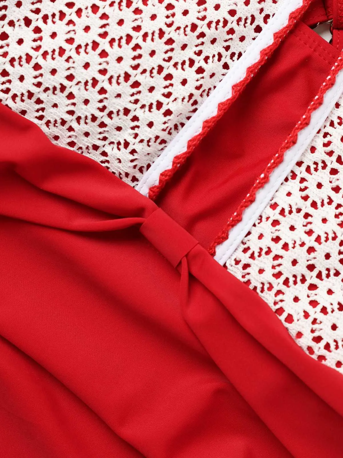 1940s Lace Patchwork Halter One-Piece Swimsuit sold by Retro Stage product image thumbnail 5