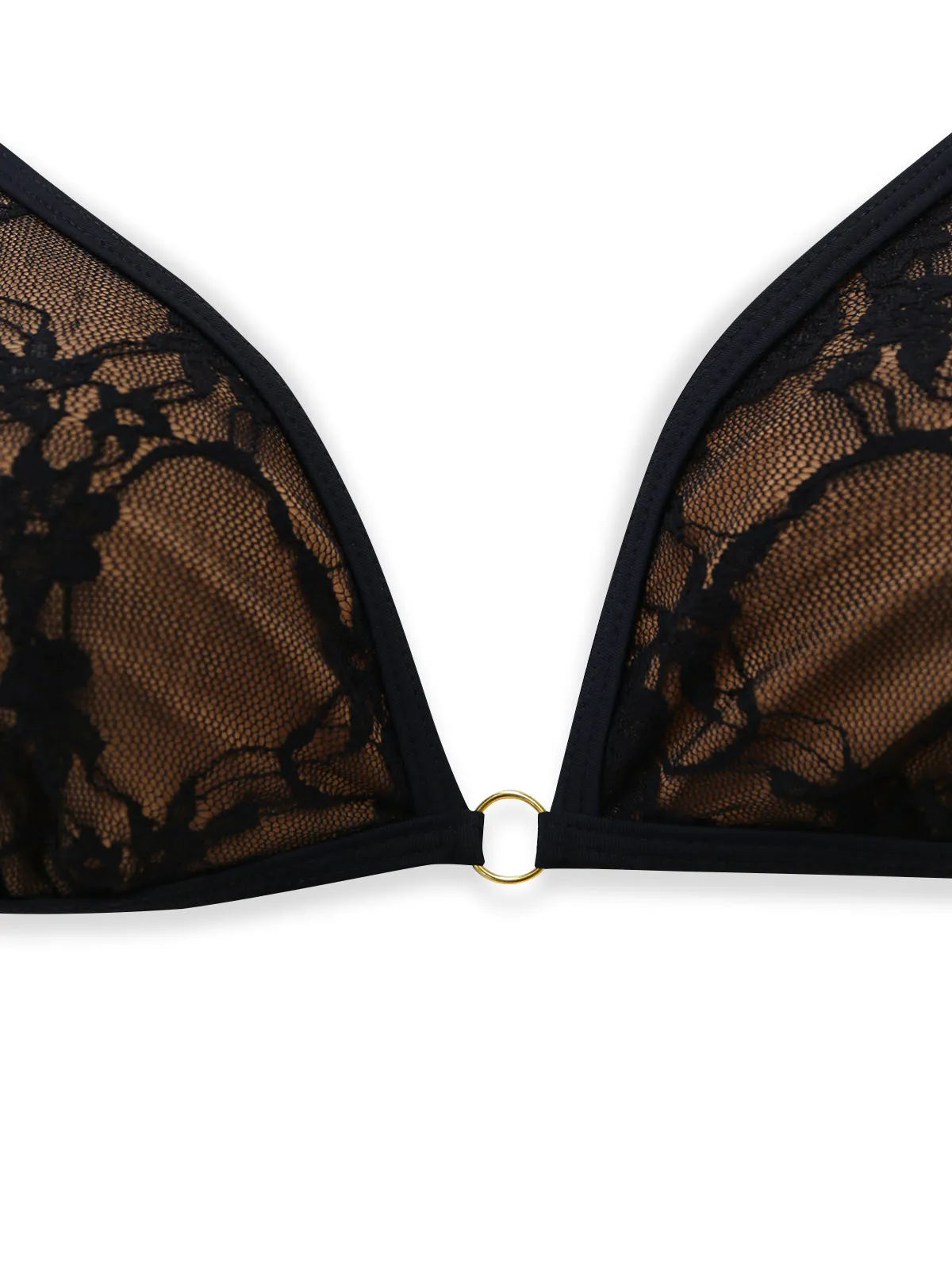 Black 1970s Halter Floral Lace Bikini Set sold by Retro Stage product image thumbnail 5