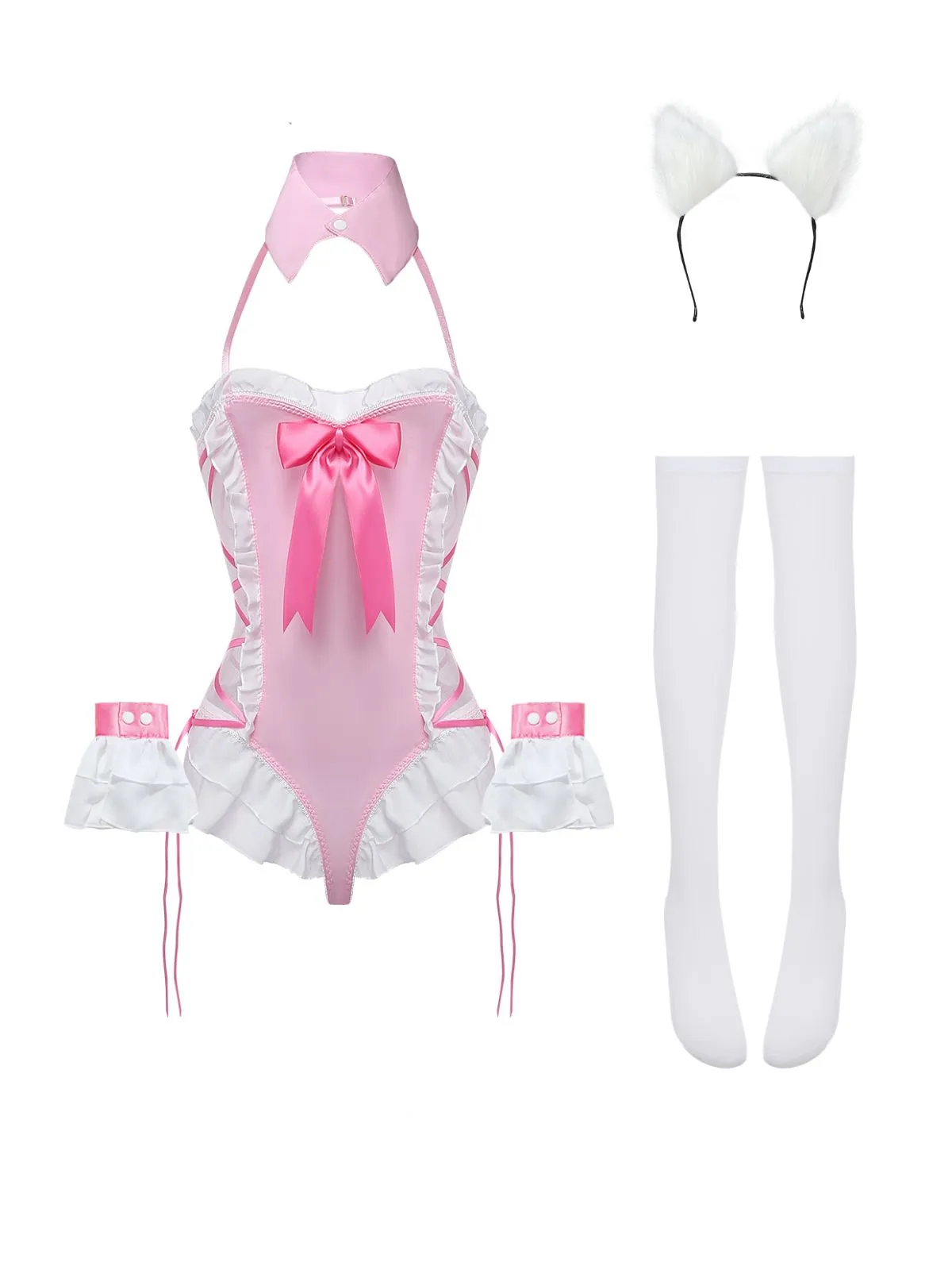 5PCS 1980s Bunny Girl Open Crotch Bodysuit Lingerie sold by Retro Stage product image thumbnail 2