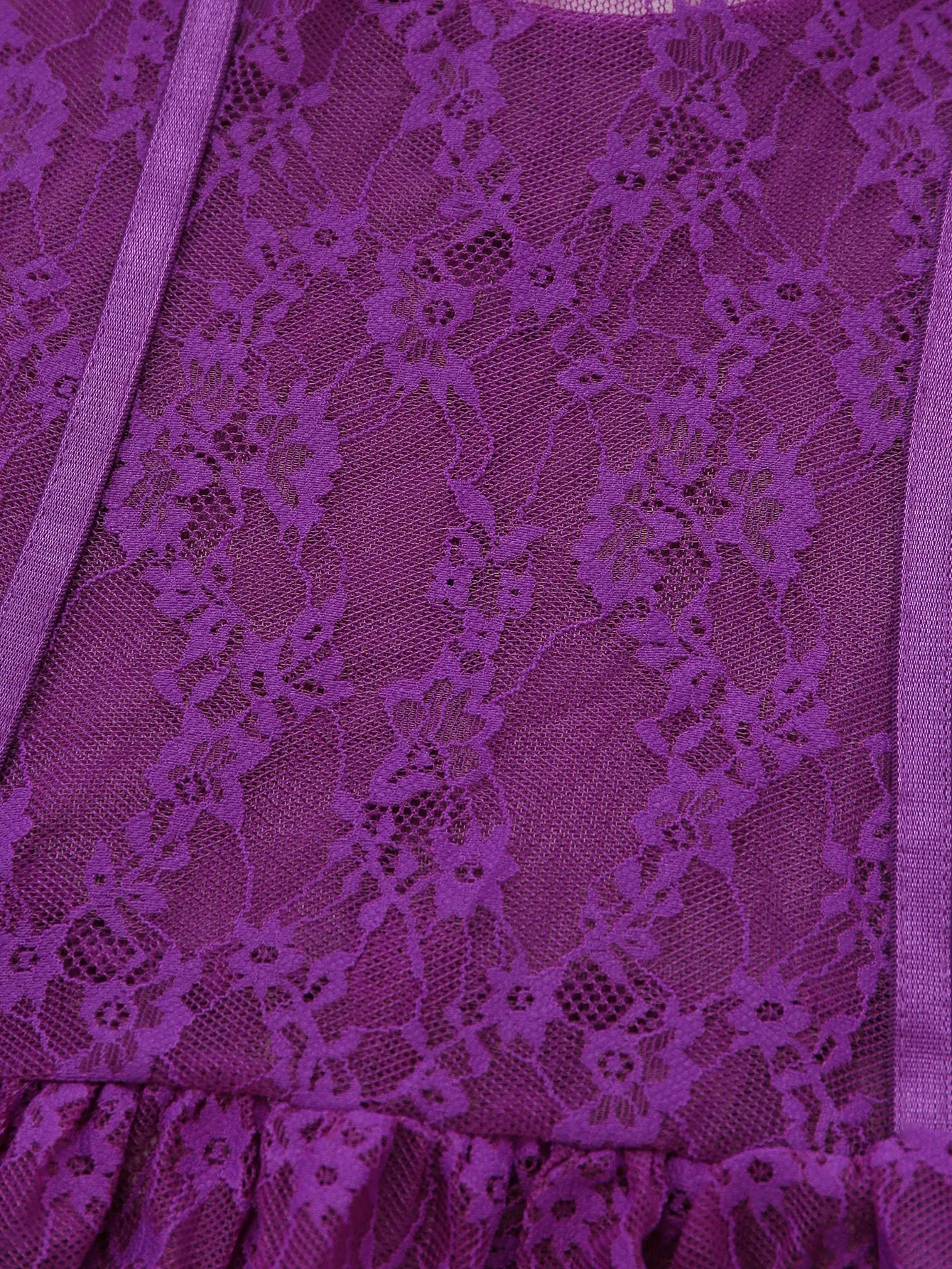 3PCS Purple 1980s Lace Lingerie Set with Stockings sold by Retro Stage product image thumbnail 5