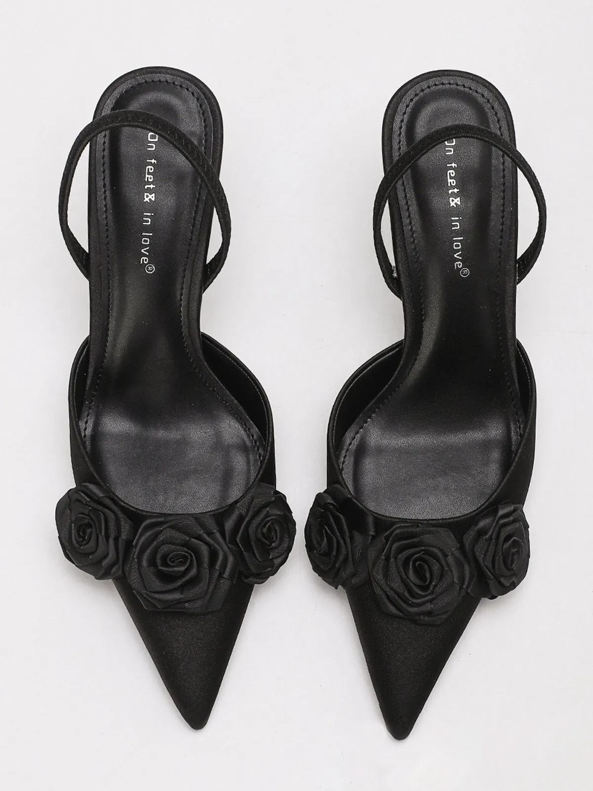 Vintage 3D Rose Pointed-Toe High Heel Pumps sold by Retro Stage product image thumbnail 4
