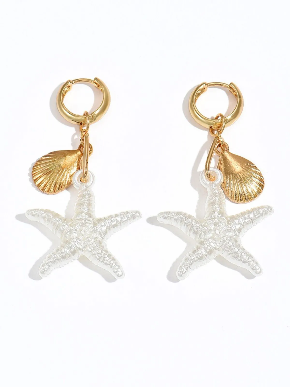 Gold Vacation Style Starfish Earrings sold by Retro Stage product image thumbnail 2