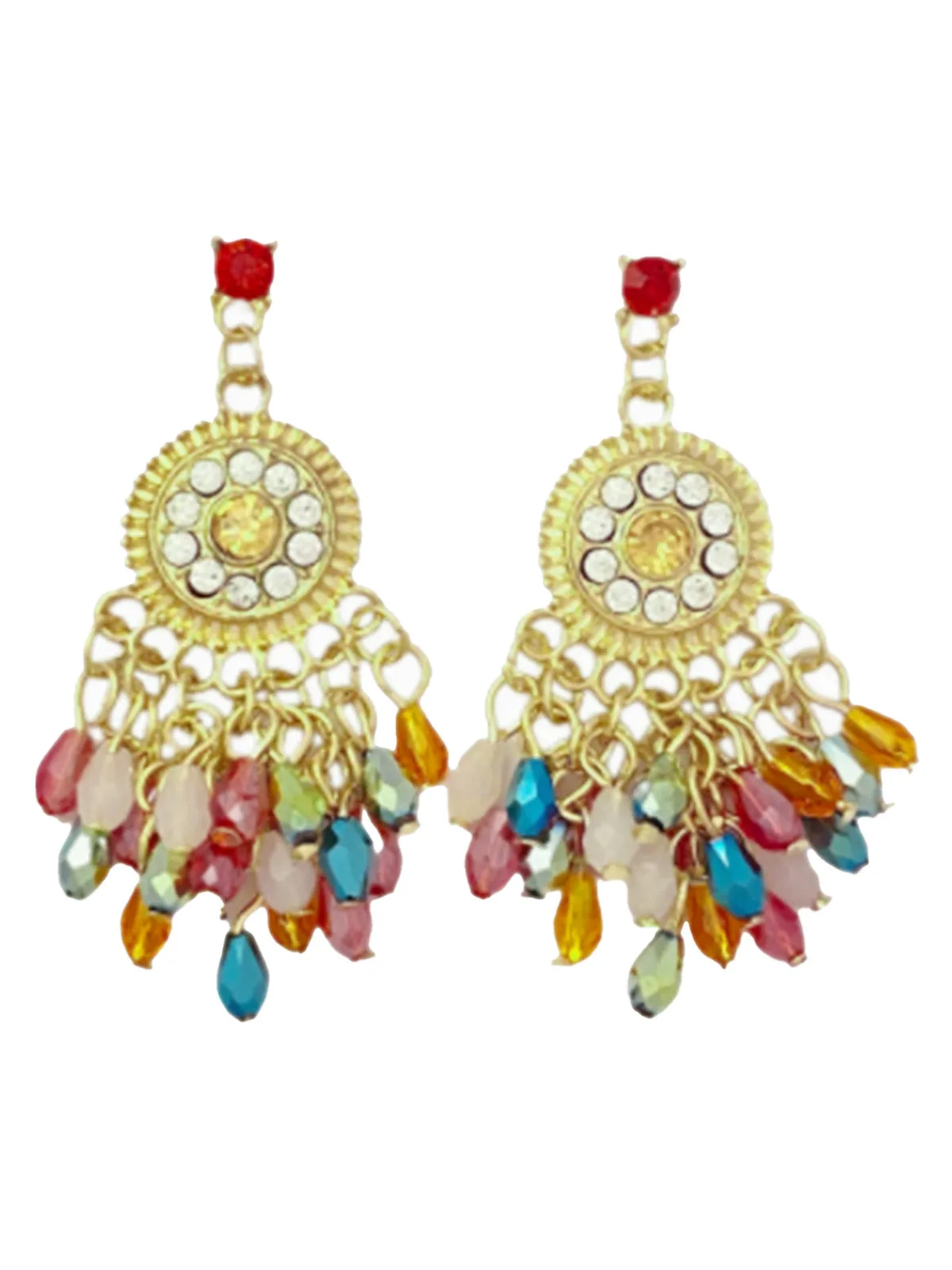 Multicolor Bohemian Teardrop Engraved Earrings sold by Retro Stage