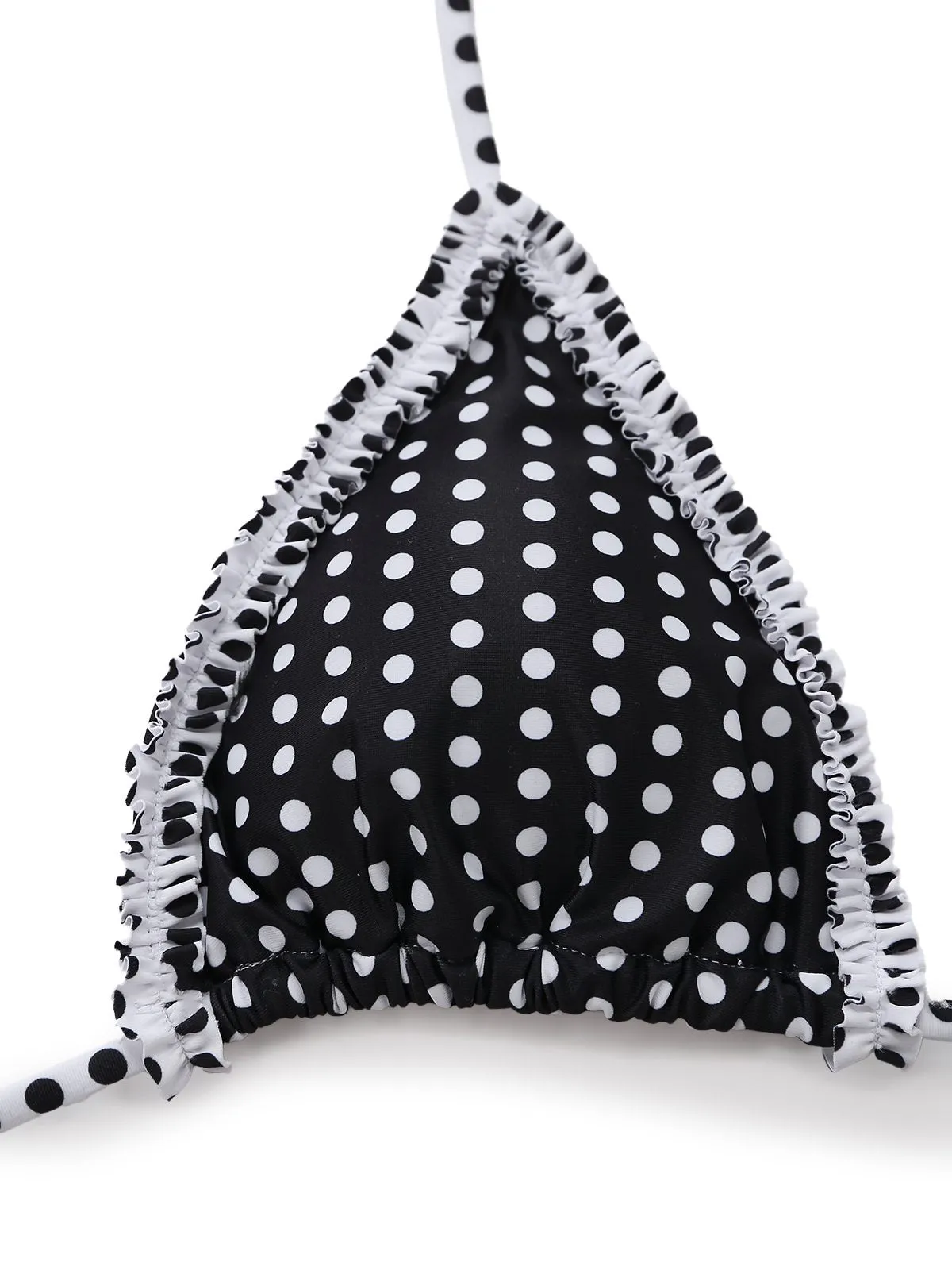 Black 1960s Polka Dot Lace Halter Bikini Set sold by Retro Stage product image thumbnail 4