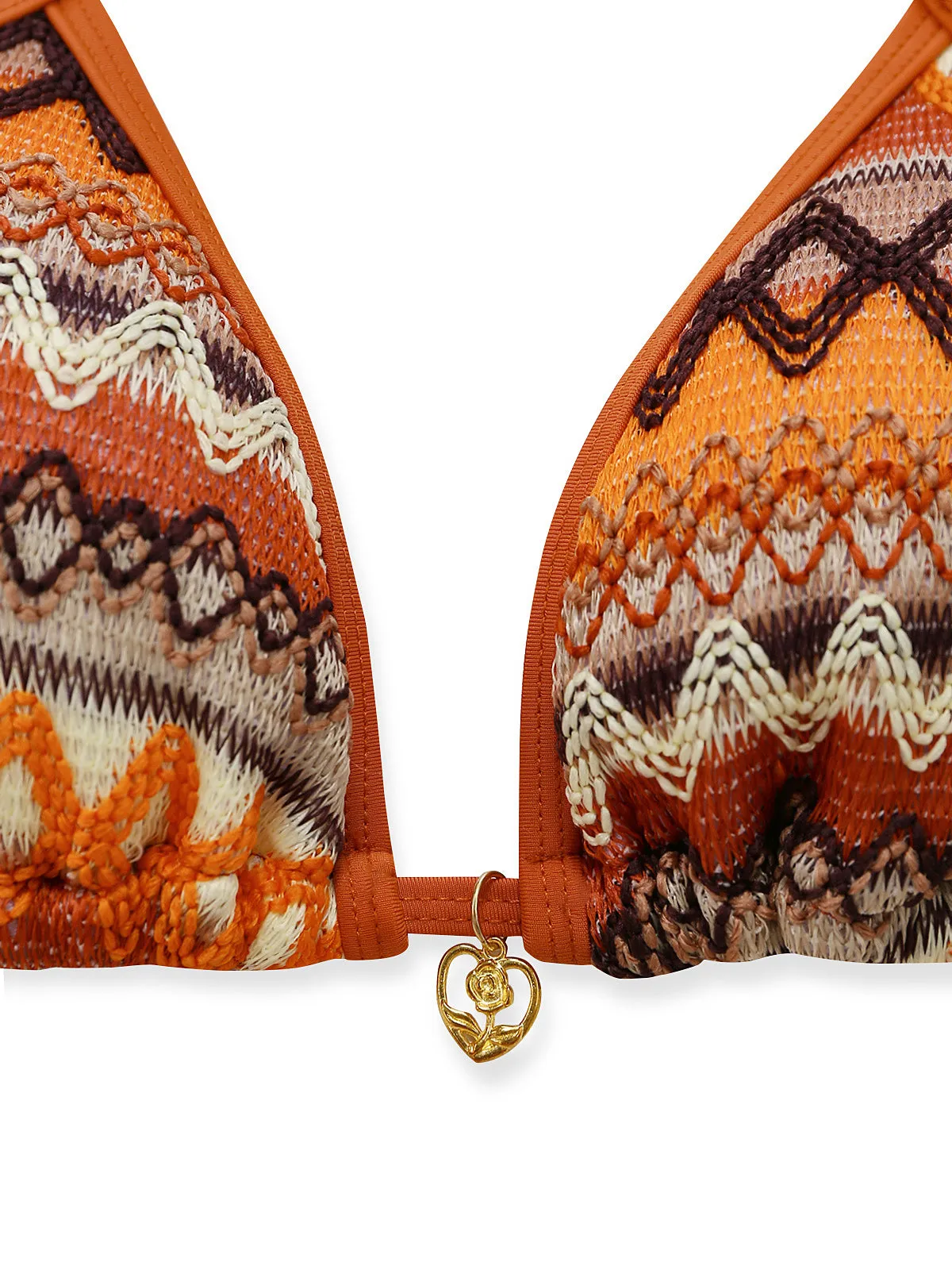 1970s Boho Geometric Knit Halter Bikini Set sold by Retro Stage product image thumbnail 5