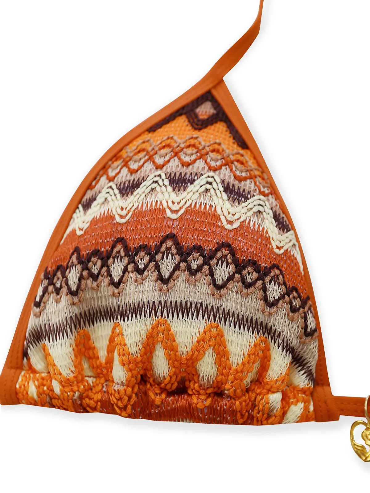 1970s Boho Geometric Knit Halter Bikini Set sold by Retro Stage product image thumbnail 4