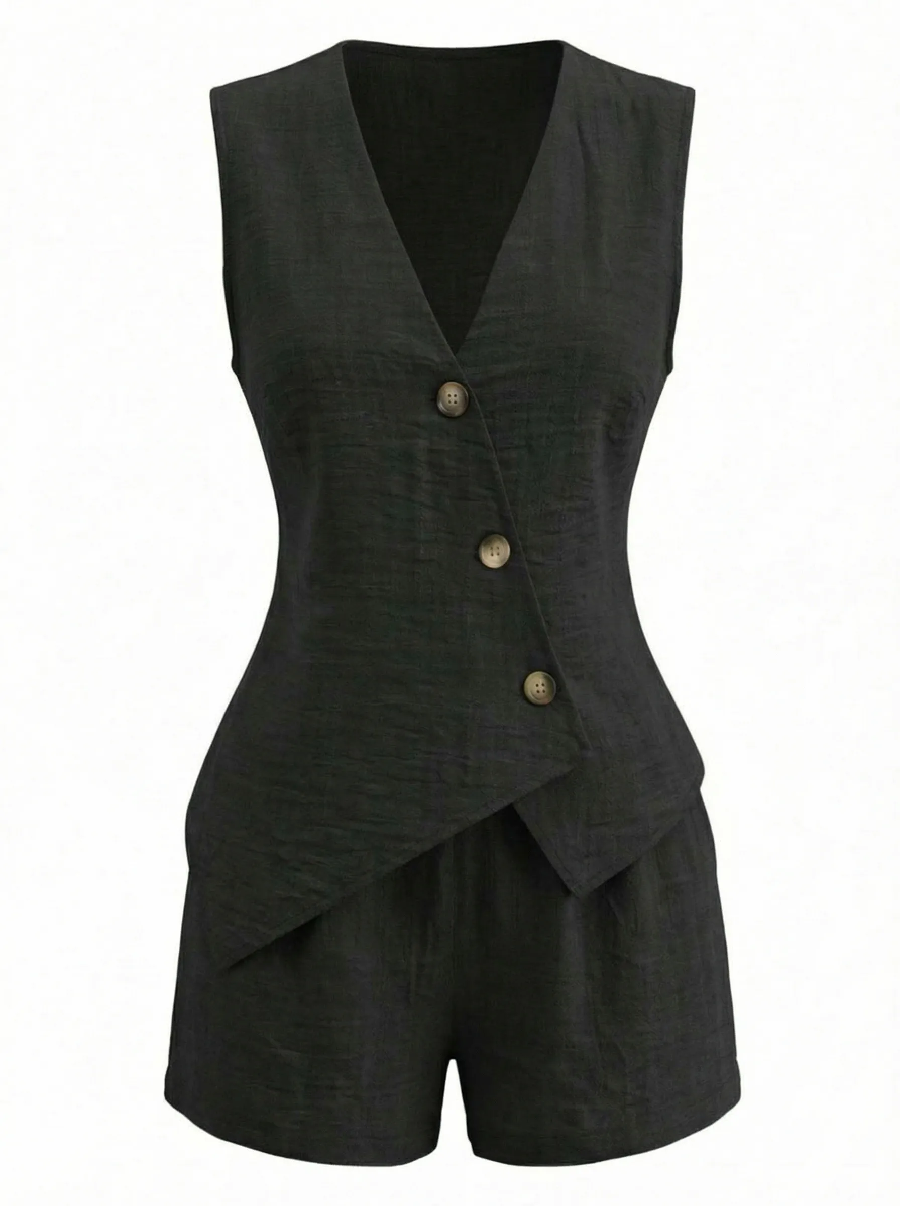 1940s V-Neck Lace-Up Vest & Shorts Set sold by Retro Stage product image thumbnail 4