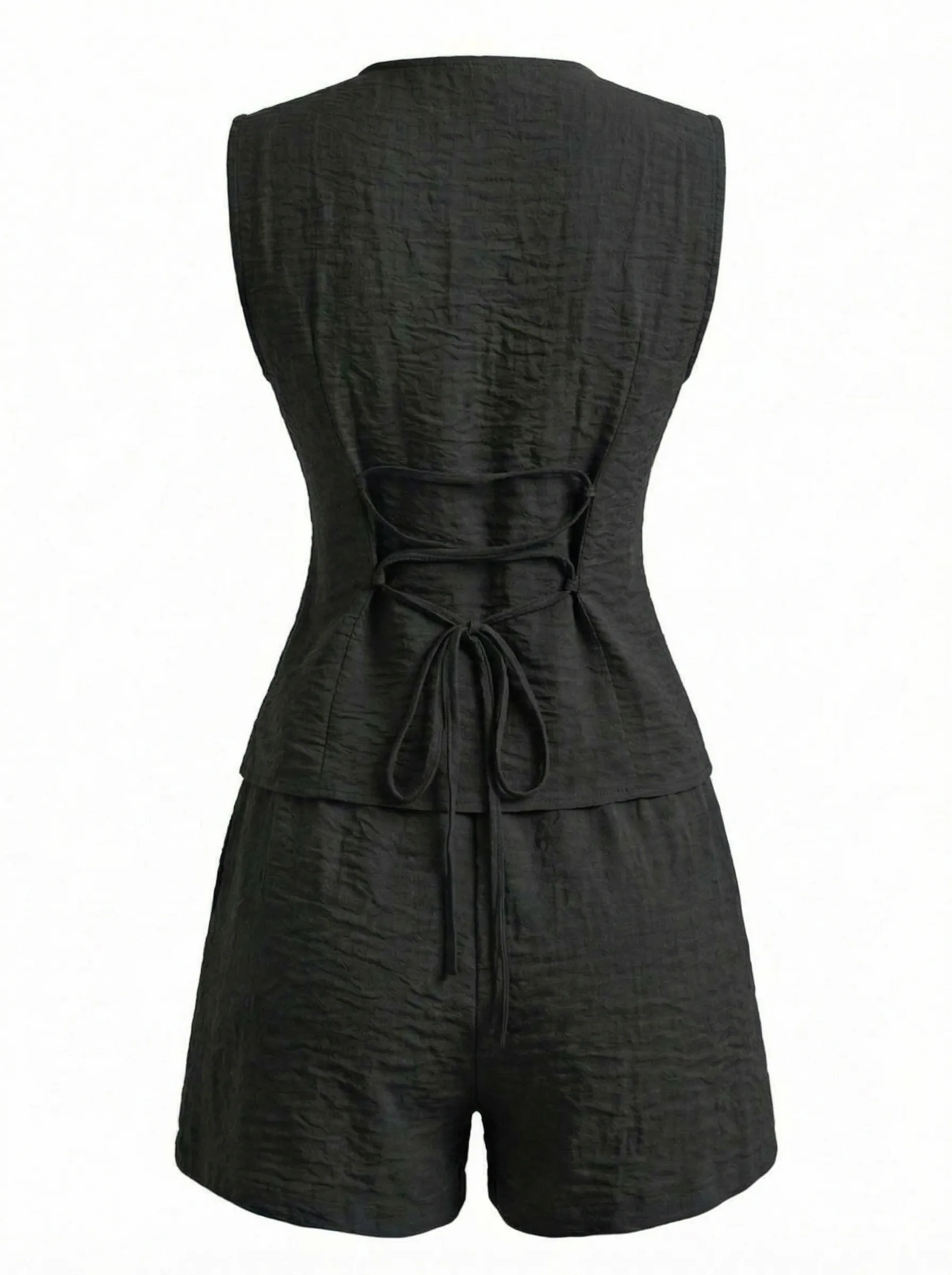 1940s V-Neck Lace-Up Vest & Shorts Set sold by Retro Stage product image thumbnail 5