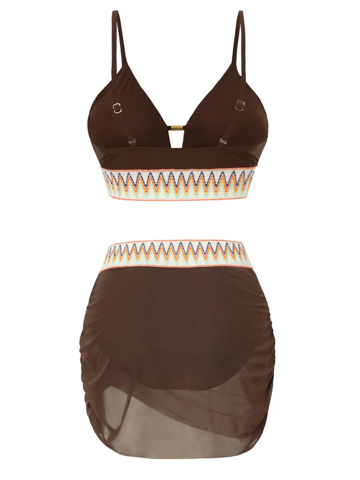 1940s Chevron Mesh Patchwork Tankini Set sold by Retro Stage product image thumbnail 5