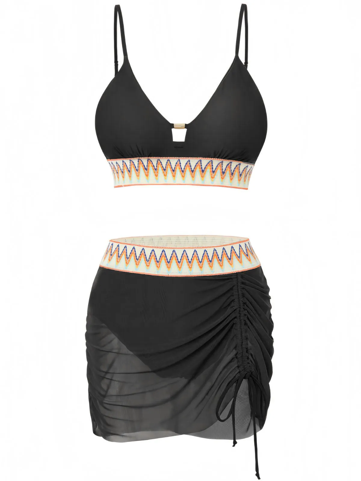 1940s Chevron Mesh Patchwork Tankini Set sold by Retro Stage product image thumbnail 2