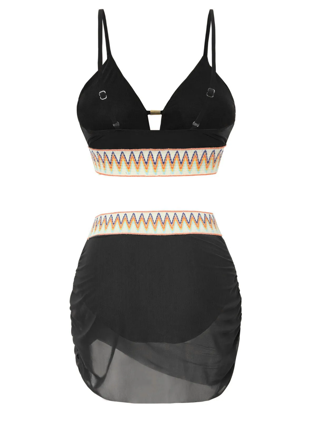 1940s Chevron Mesh Patchwork Tankini Set sold by Retro Stage product image thumbnail 3