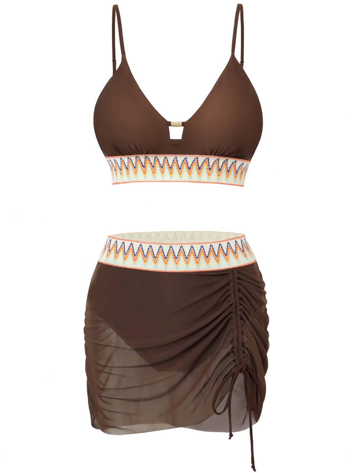 1940s Chevron Mesh Patchwork Tankini Set sold by Retro Stage product image thumbnail 4