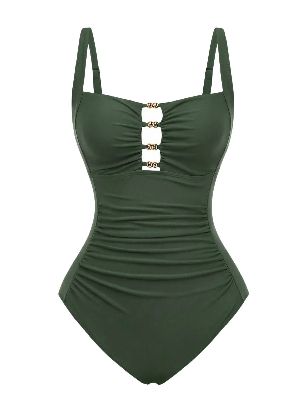1950s Ruched Cutout Tummy Control One-Piece Swimsuit sold by Retro Stage product image thumbnail 2