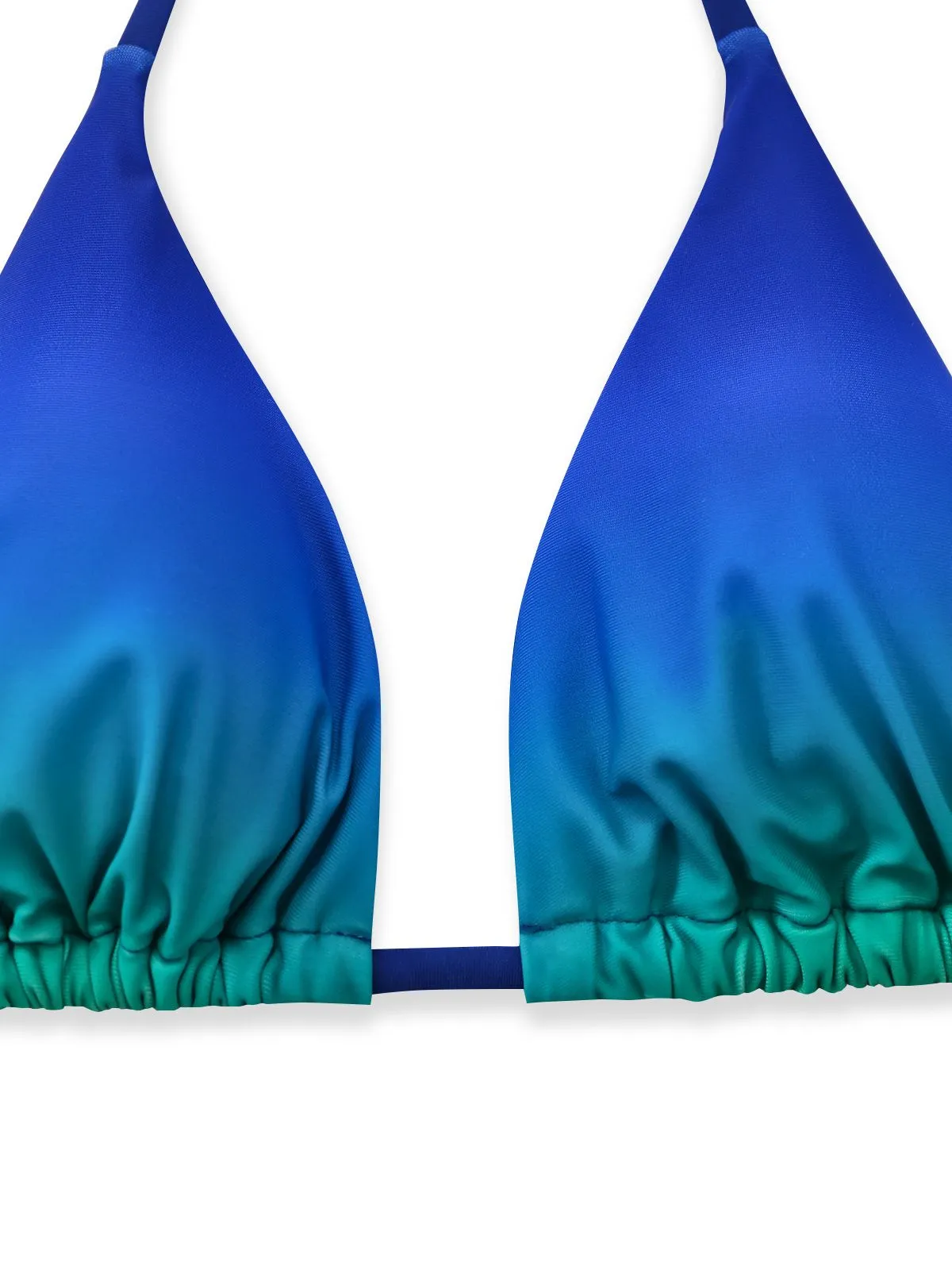 3PCS Dark Blue 2000s Gradient Triangle Bikini Set & Cover-Up sold by Retro Stage product image thumbnail 4