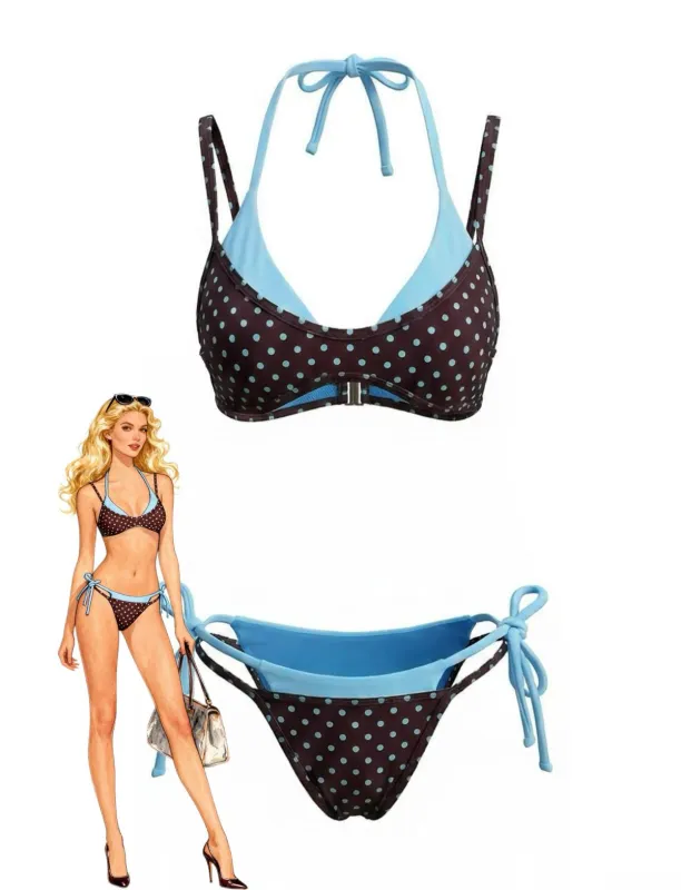 1980s Faux Two-Piece Tie-Side Bikini Set made by Retro Stage