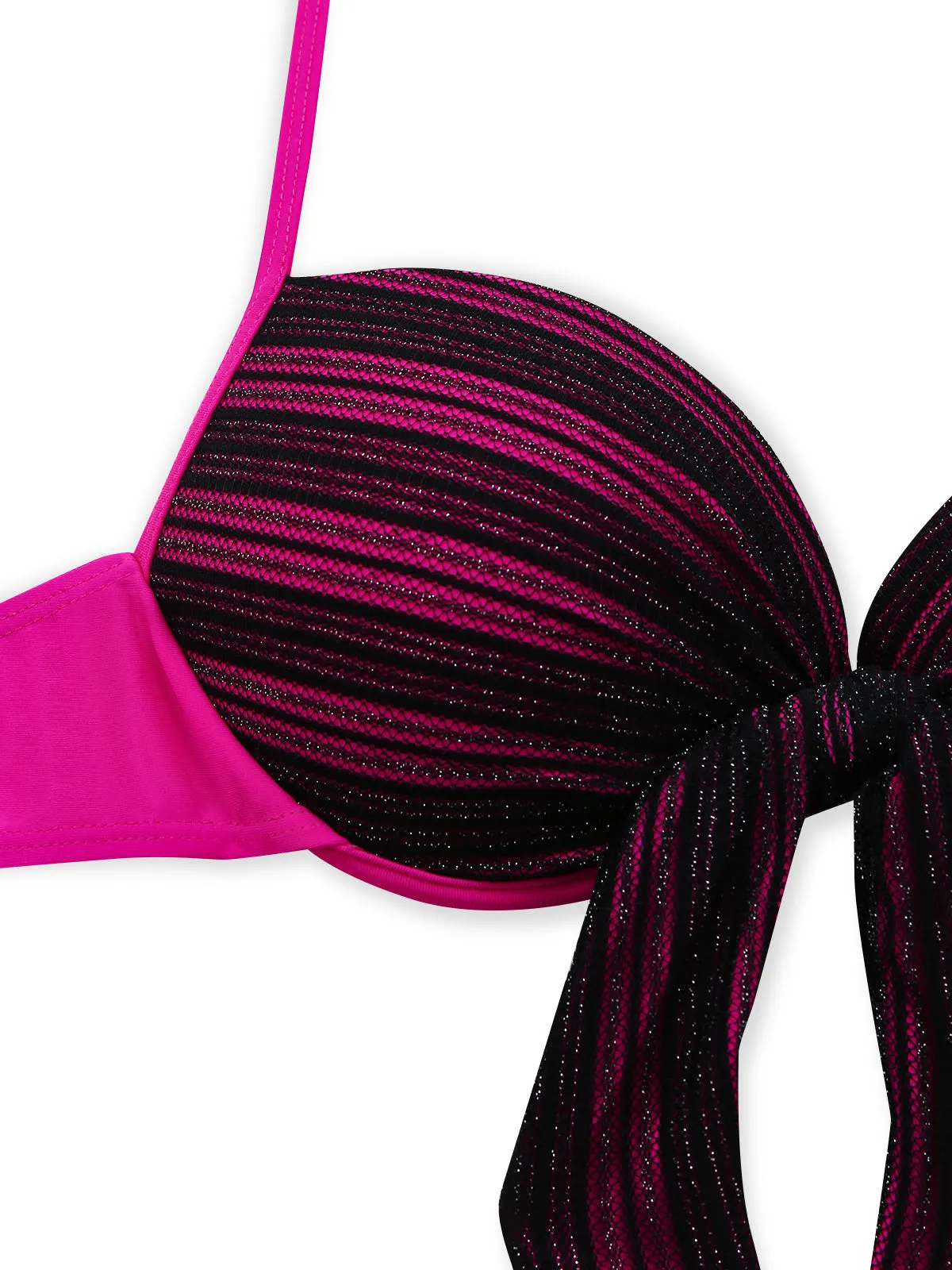 Purple 1960s Halter Striped Bow-Tie Bikini Set sold by Retro Stage product image thumbnail 5
