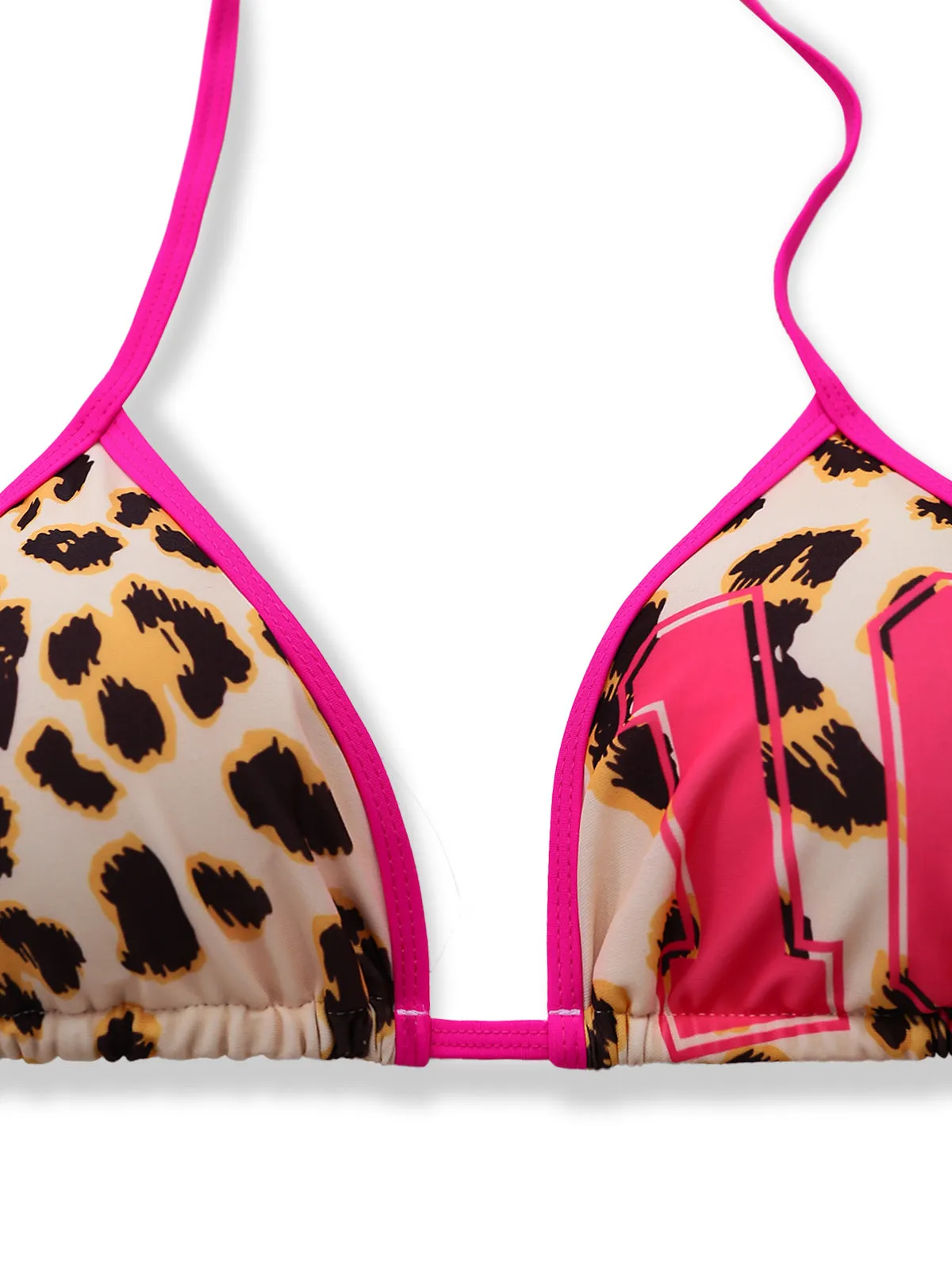 Brown 1950s Leopard Halter Colorblock Tankini Set sold by Retro Stage product image thumbnail 4