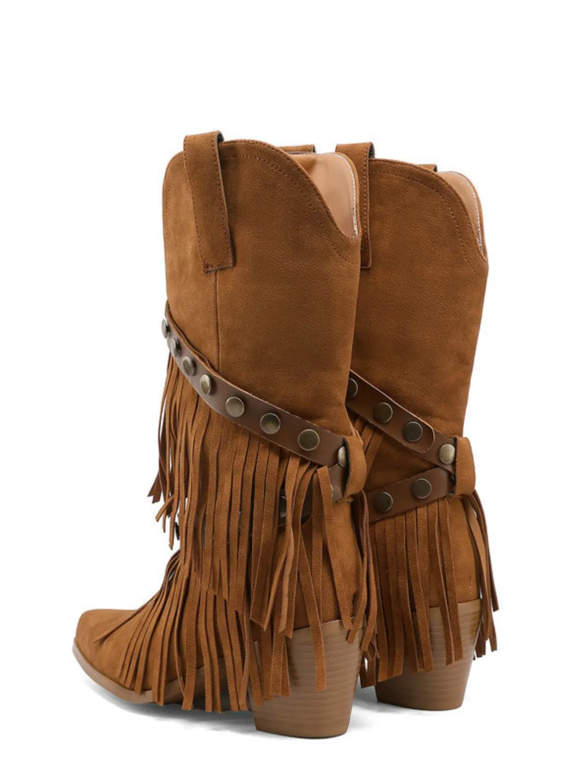 Vintage Denim Western Cowboy Tassel Mid-Calf Boots sold by Retro Stage product image thumbnail 4