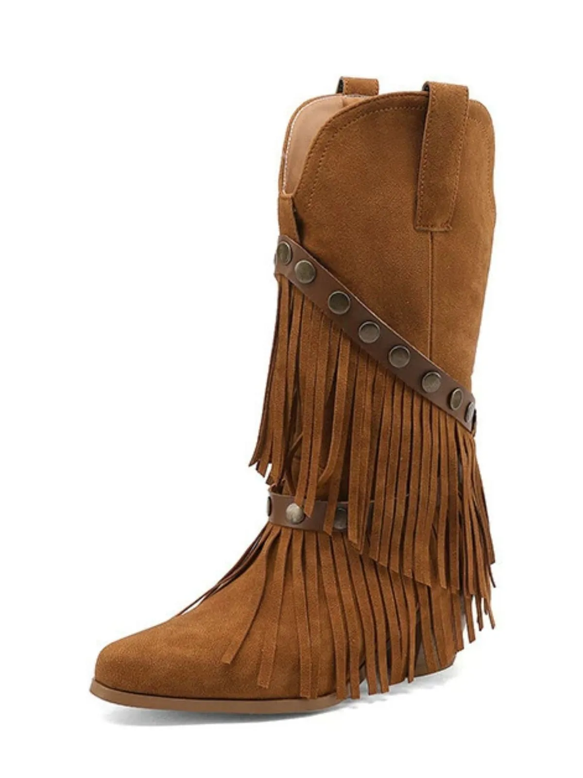 Vintage Denim Western Cowboy Tassel Mid-Calf Boots sold by Retro Stage product image thumbnail 5