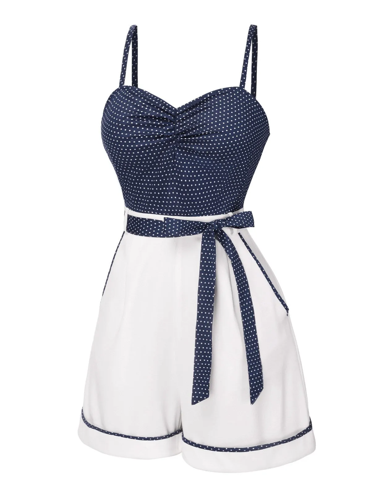 Beige 1940s Floral Suspender Romper sold by Retro Stage product image thumbnail 5