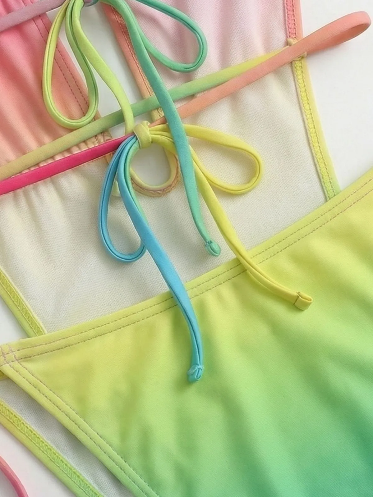 Multicolor 1950s Ruched Gradient Beach One-Piece Swimsuit sold by Retro Stage product image thumbnail 5