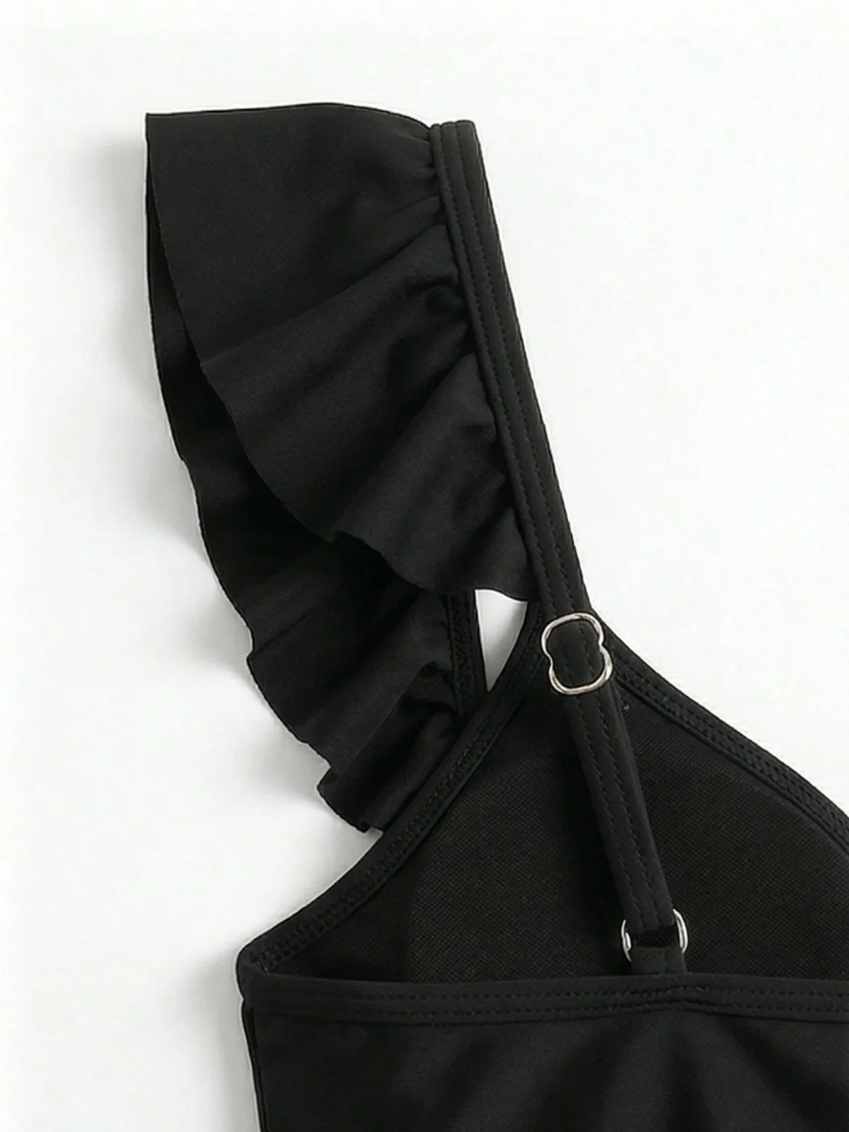 Black 1970s Gothic Ruffle Tankini Set sold by Retro Stage product image thumbnail 4