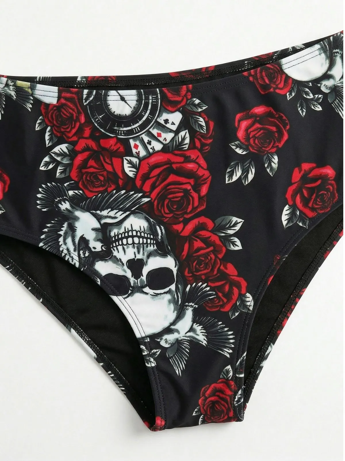 Black 1970s Gothic Ruffle Tankini Set sold by Retro Stage product image thumbnail 5