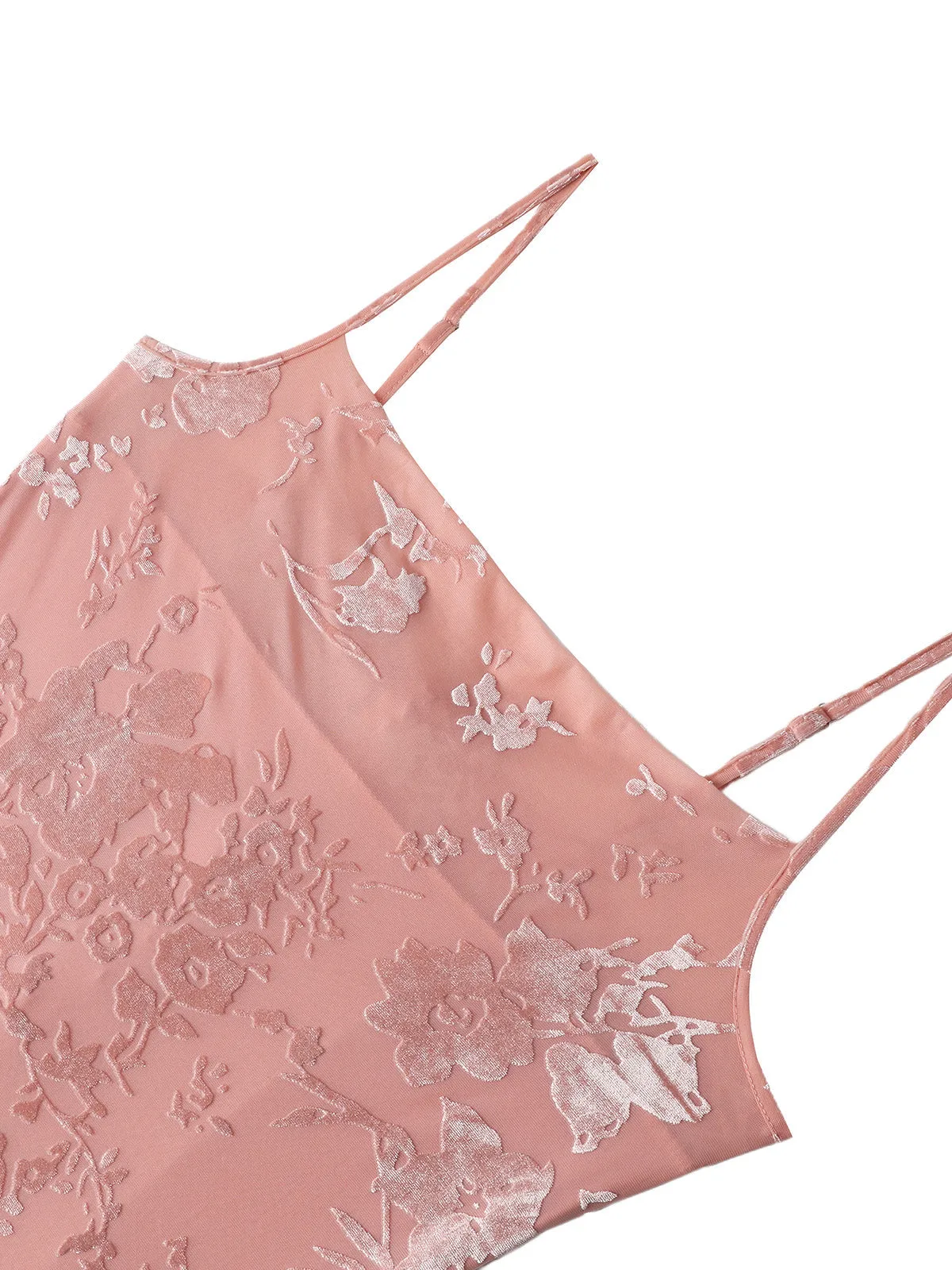 Pink 1960s Jacquard Satin Halter Bodycon Dress sold by Retro Stage product image thumbnail 4