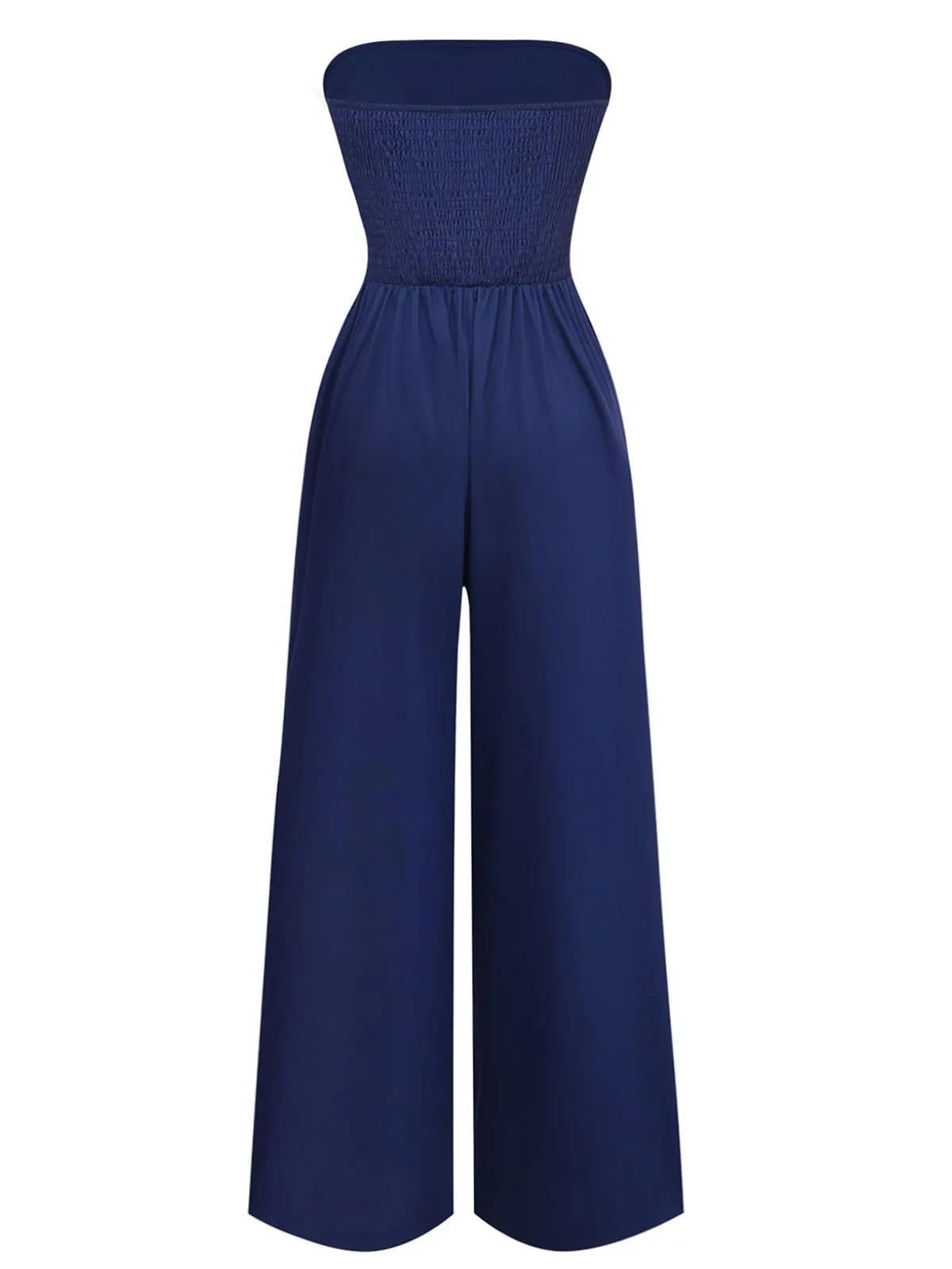 Dark Blue 1940s Wrap Style Wide Leg Jumpsuit sold by Retro Stage product image thumbnail 3