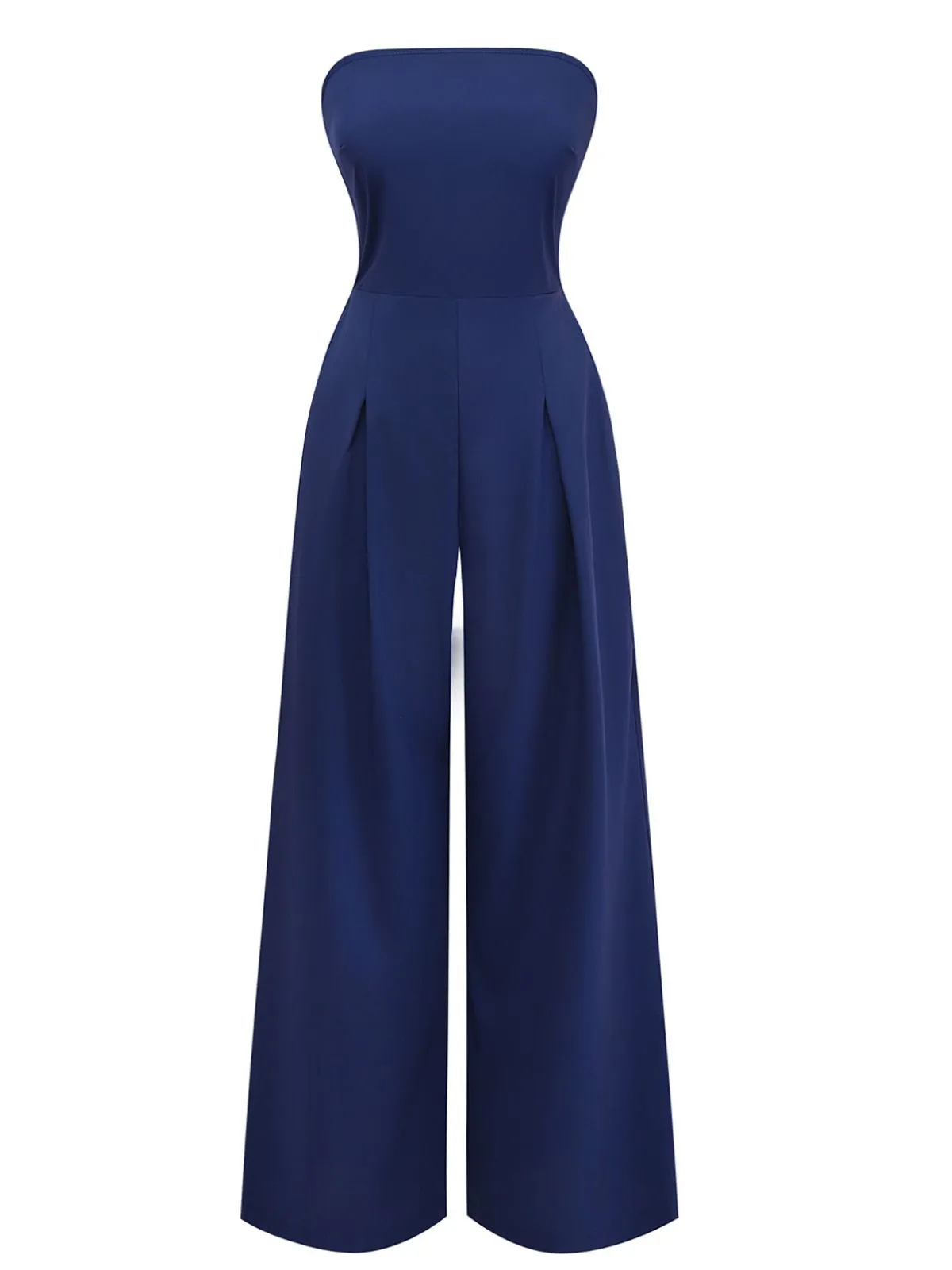 Dark Blue 1940s Wrap Style Wide Leg Jumpsuit sold by Retro Stage product image thumbnail 2