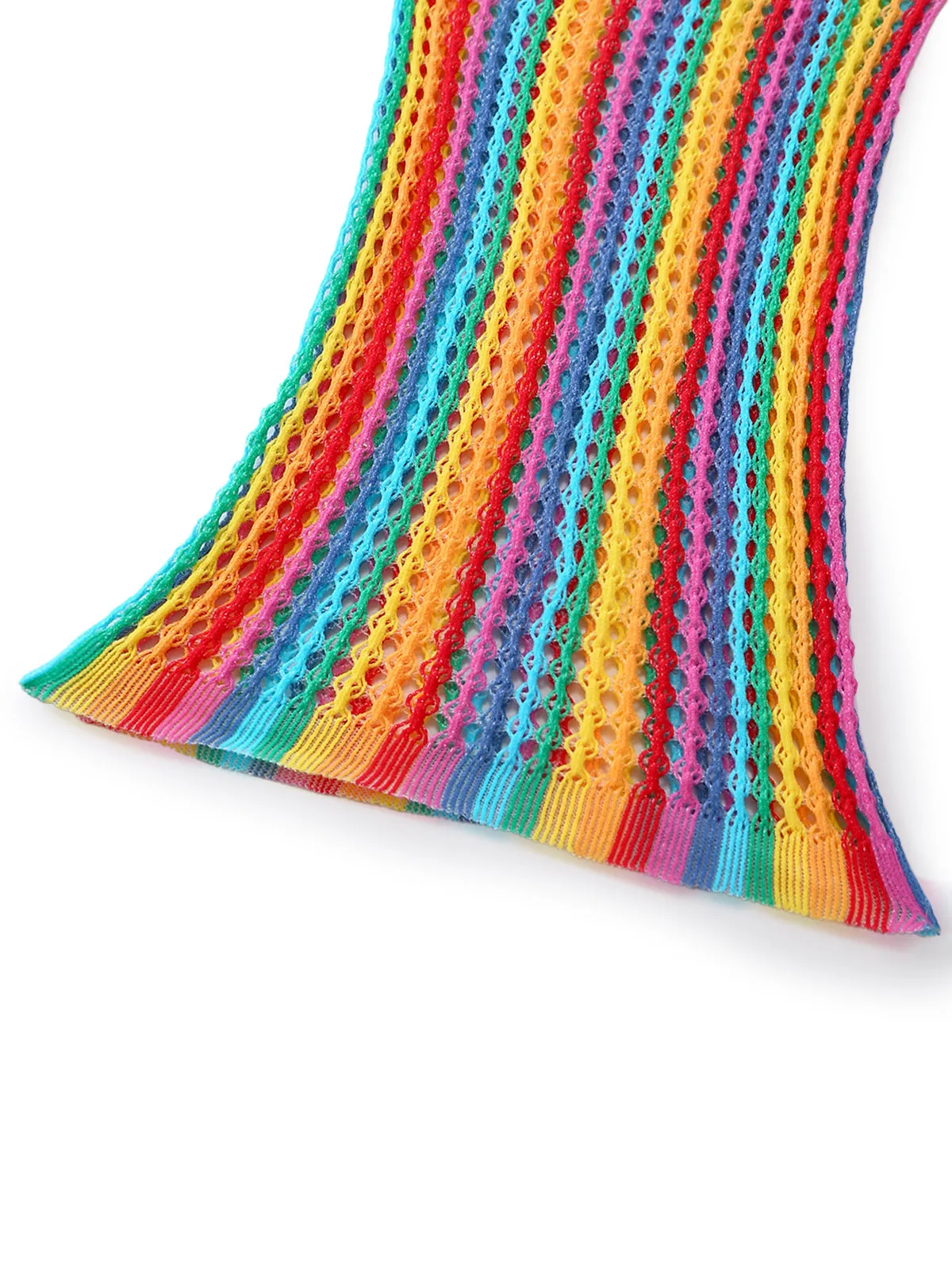 Multicolor 1960s Rainbow Mesh Halter Nightgown sold by Retro Stage product image thumbnail 5