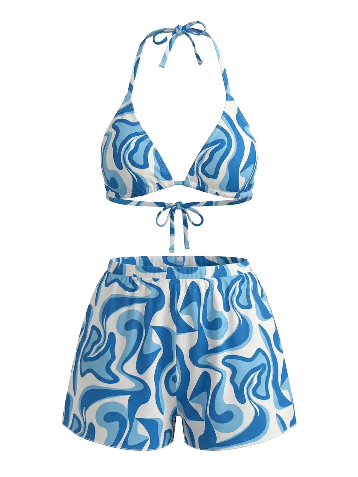 1940s Abstract Printed Halter Bikini Set & Cover-Up sold by Retro Stage product image thumbnail 2
