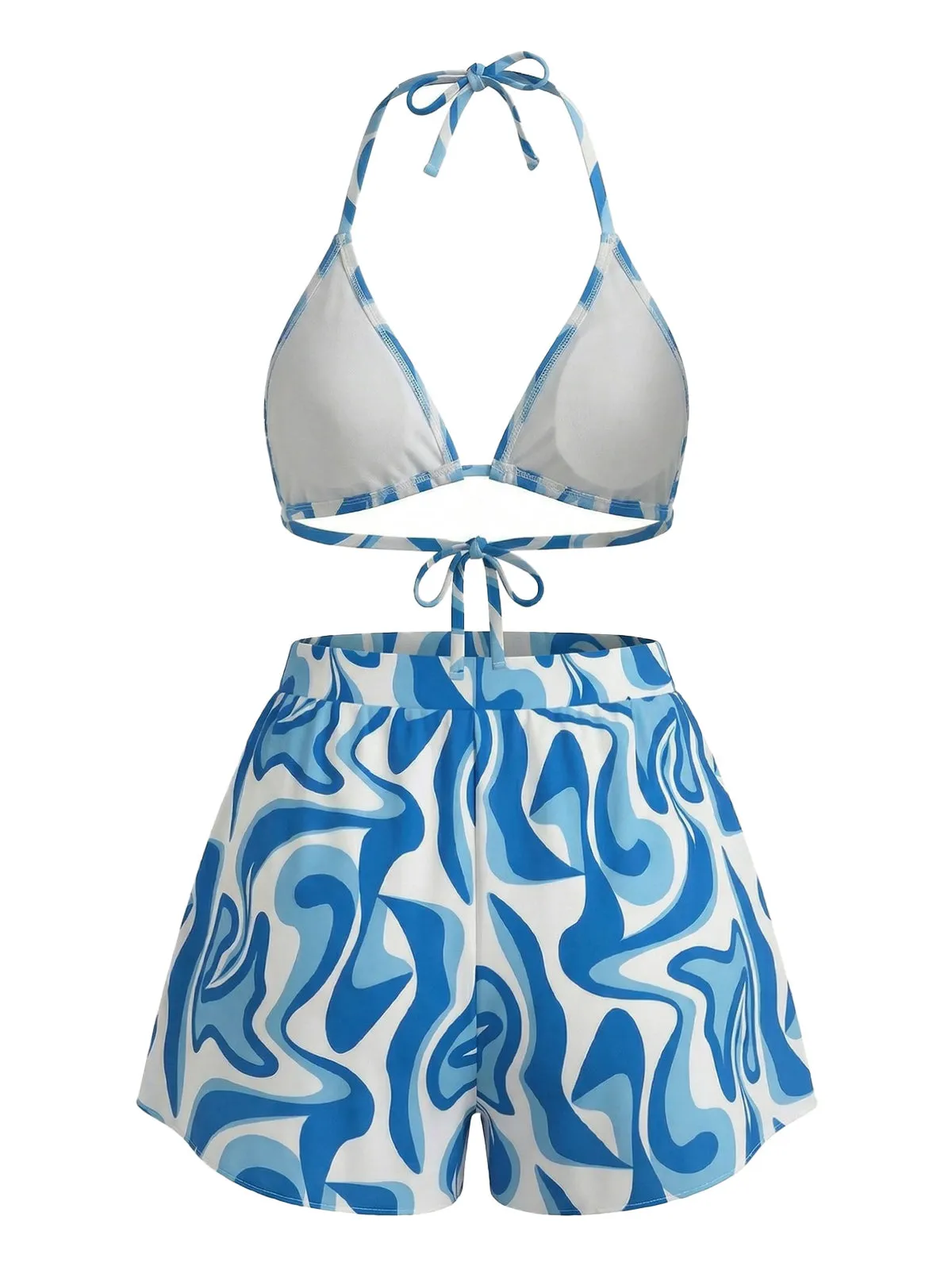 1940s Abstract Printed Halter Bikini Set & Cover-Up sold by Retro Stage product image thumbnail 3