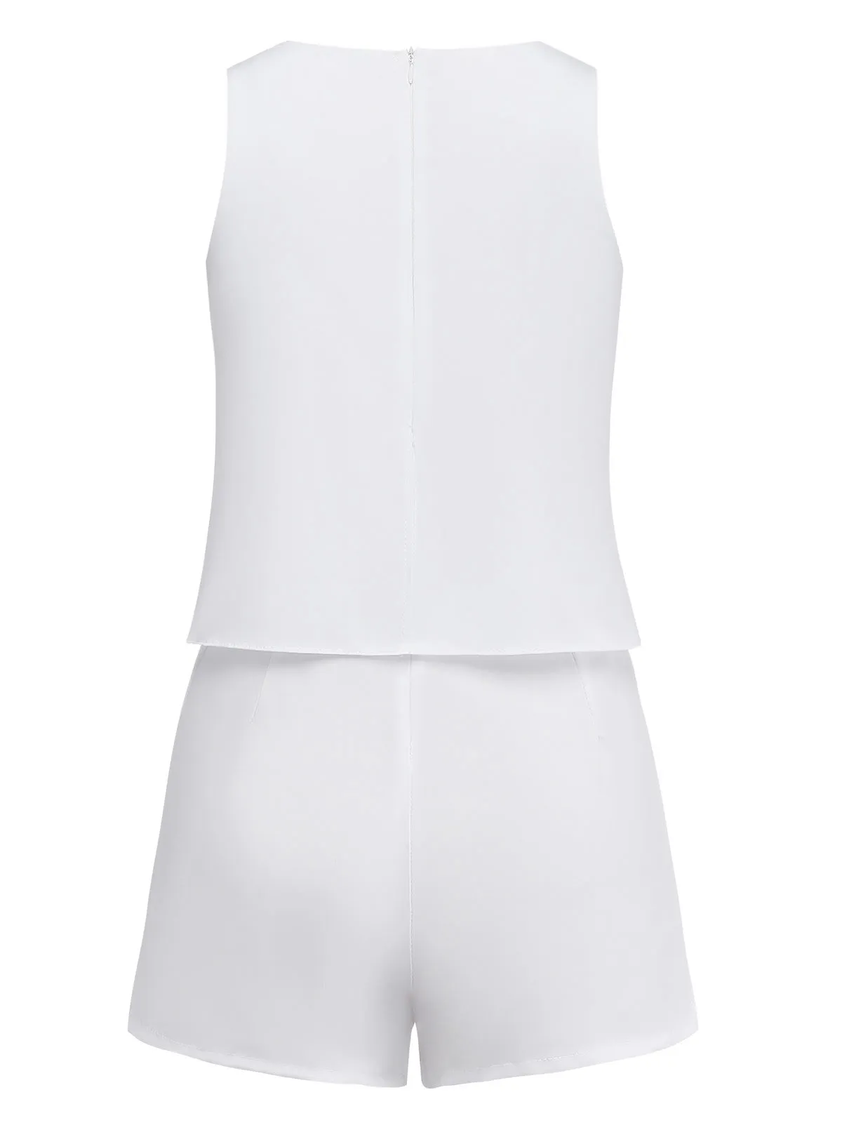 1980s Layered Ruffle Solid Sleeveless Romper sold by Retro Stage product image thumbnail 3