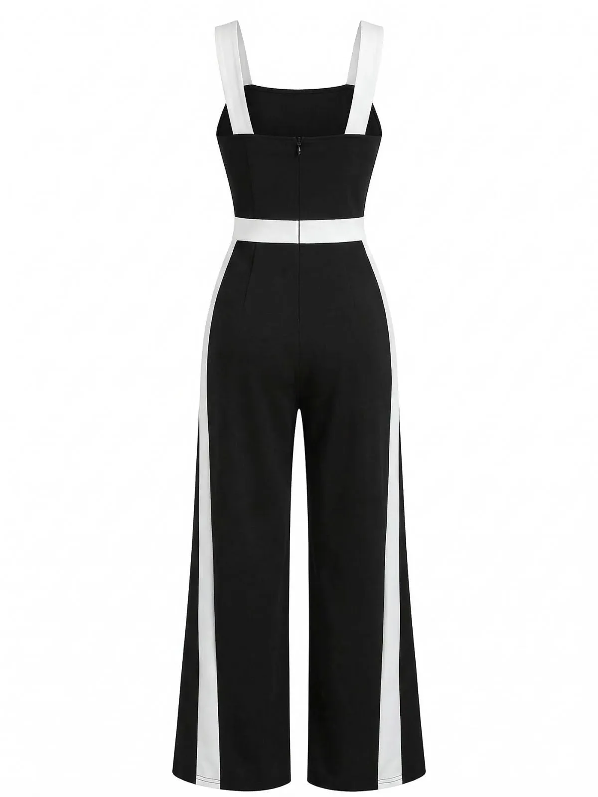 Black & White 1960s Color Block Suspender Jumpsuit sold by Retro Stage product image thumbnail 4