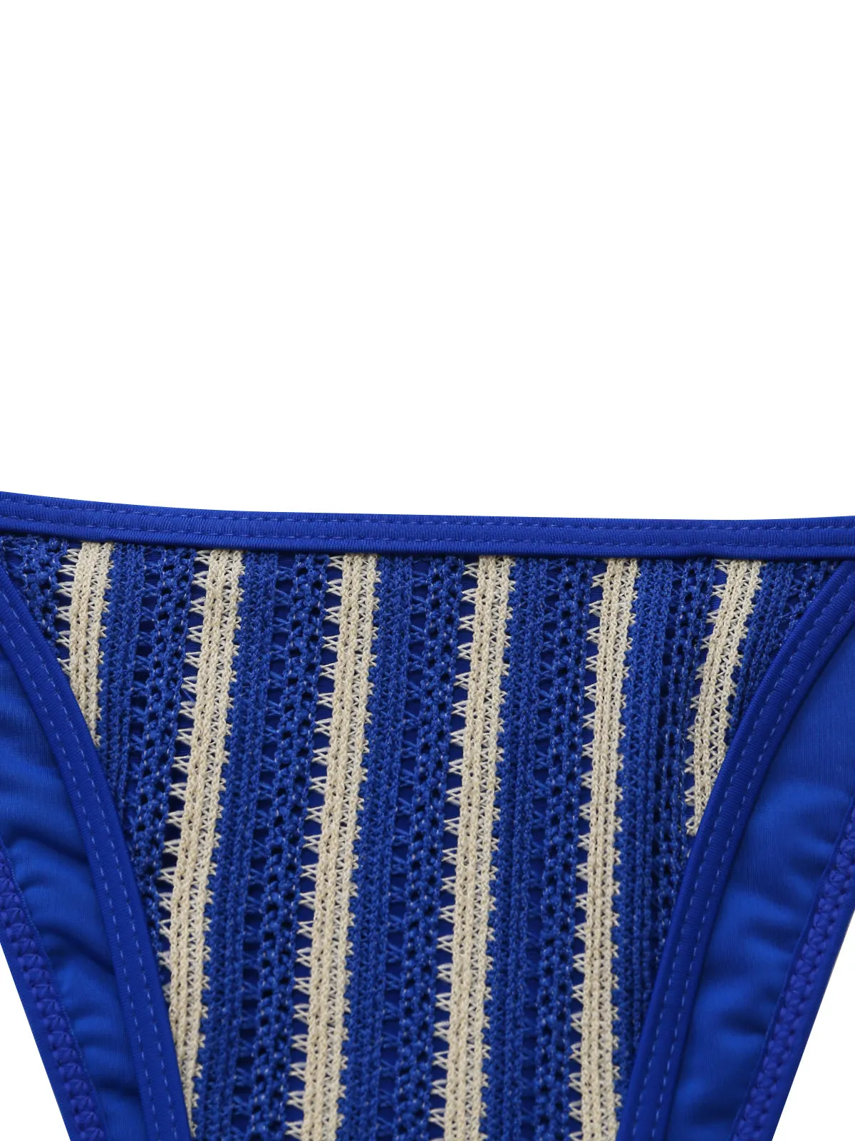 3PCS Blue 1960s Halter Striped Bikini Set & Cover Up sold by Retro Stage product image thumbnail 4