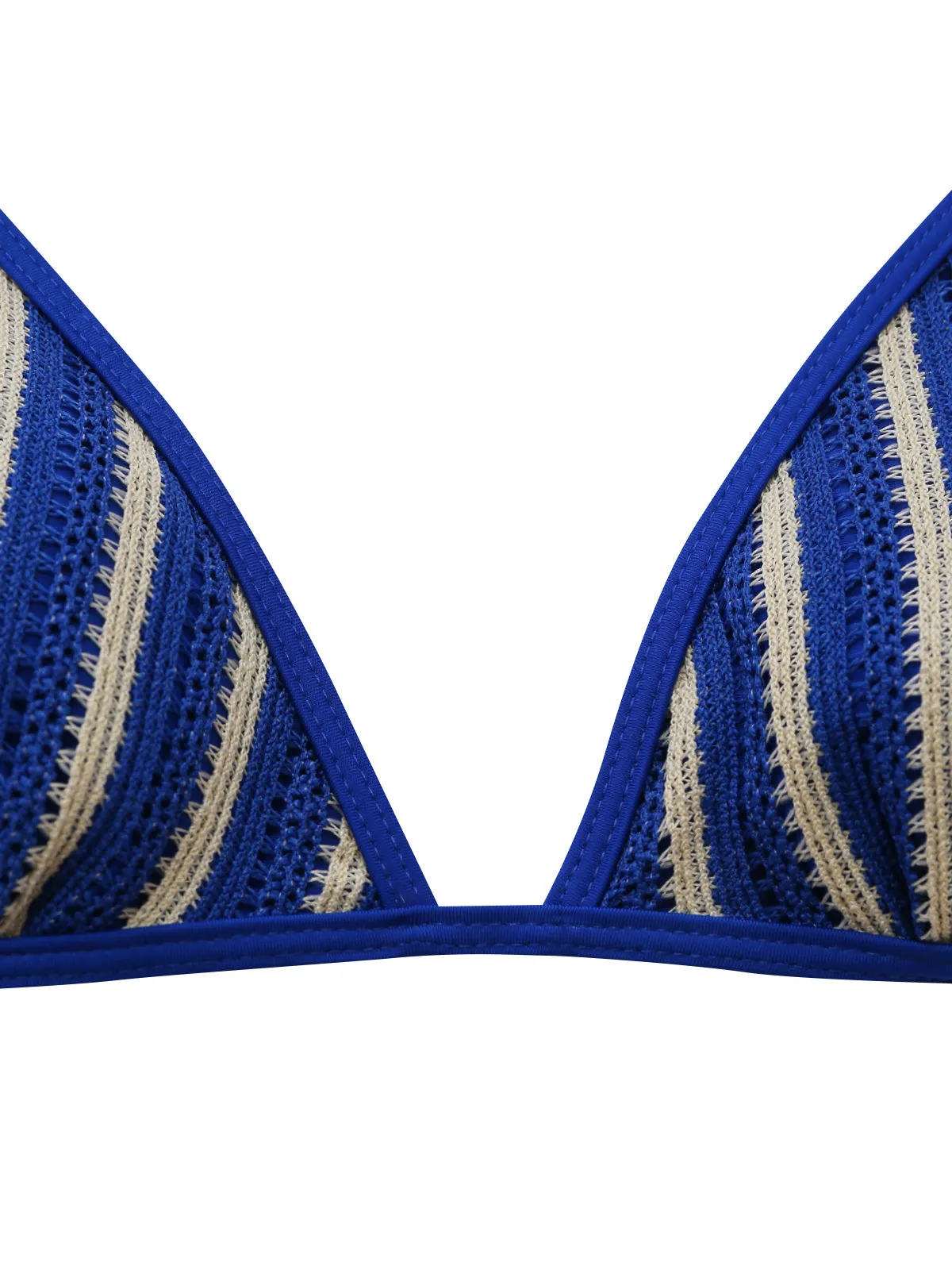 3PCS Blue 1960s Halter Striped Bikini Set & Cover Up sold by Retro Stage product image thumbnail 5