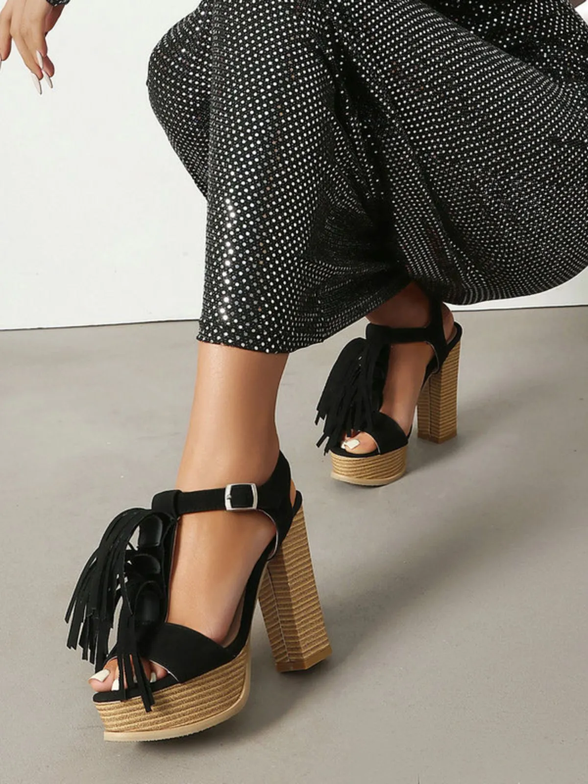 Vintage Pointed Toe Ankle Strap Heels sold by Retro Stage product image thumbnail 3