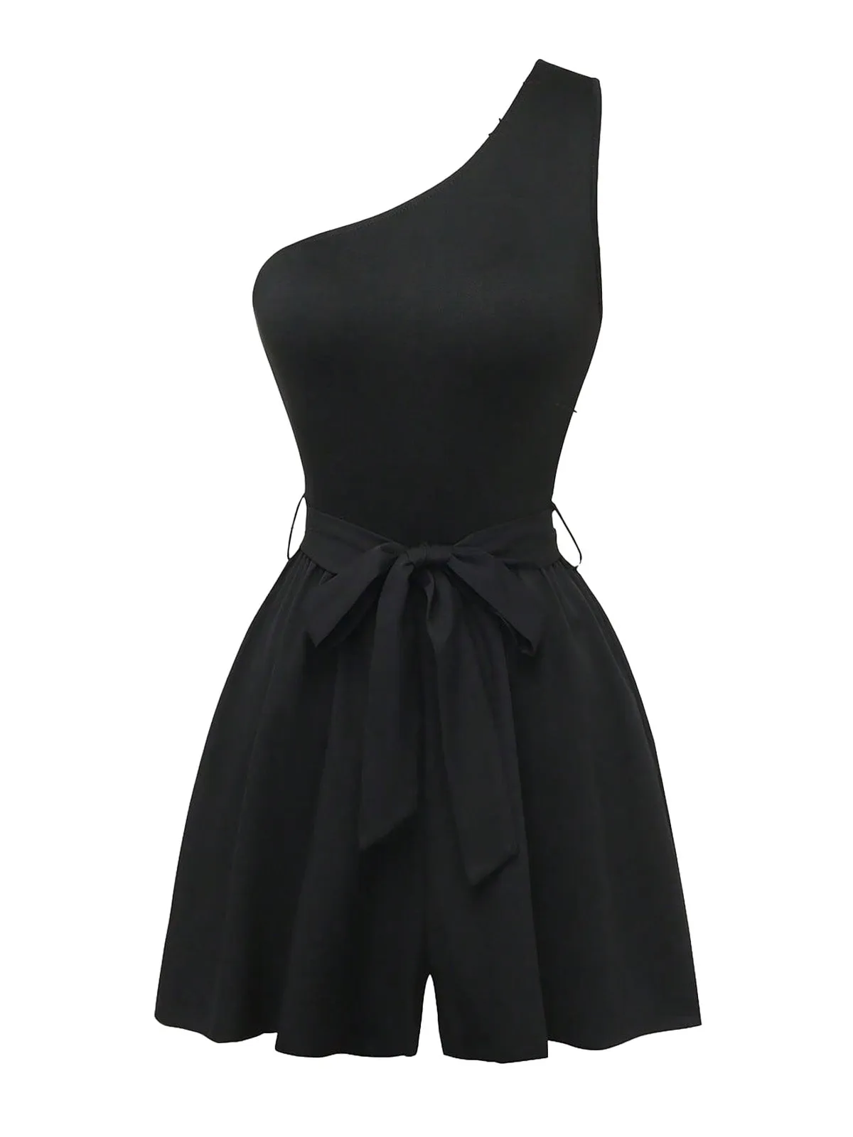 1930s One-Shoulder Plants Sleeveless Belted Romper sold by Retro Stage product image thumbnail 5
