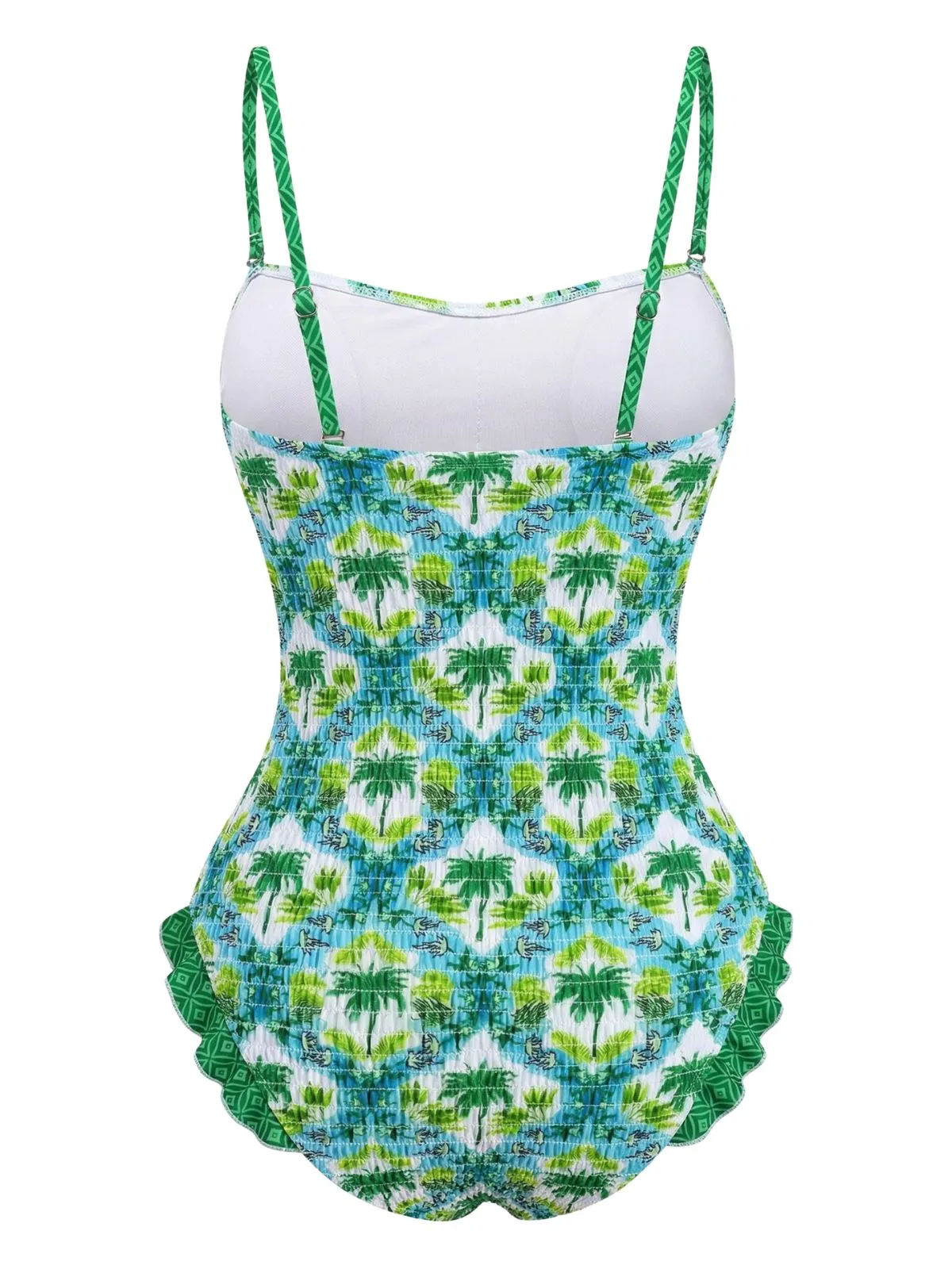 1960s Tropical Coconut Palm Tree Print Swimsuit sold by Retro Stage product image thumbnail 2