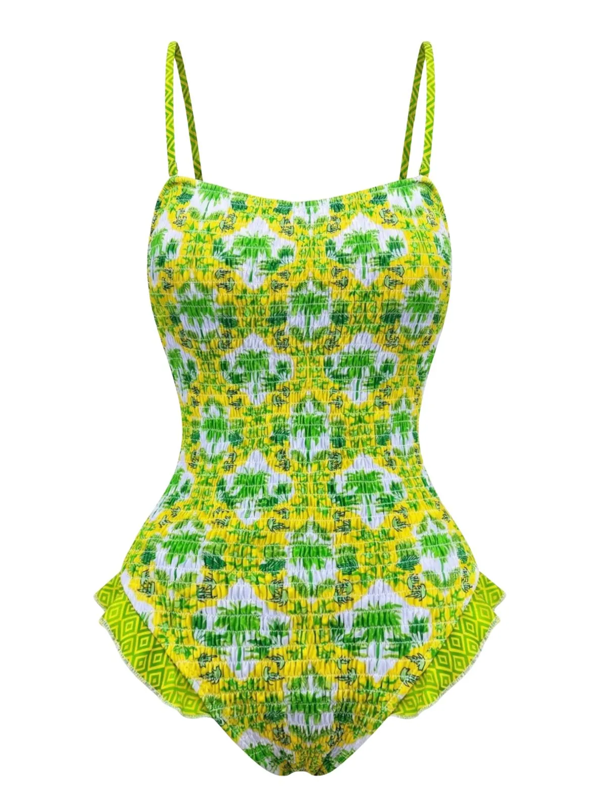 1960s Tropical Coconut Palm Tree Print Swimsuit sold by Retro Stage product image thumbnail 5