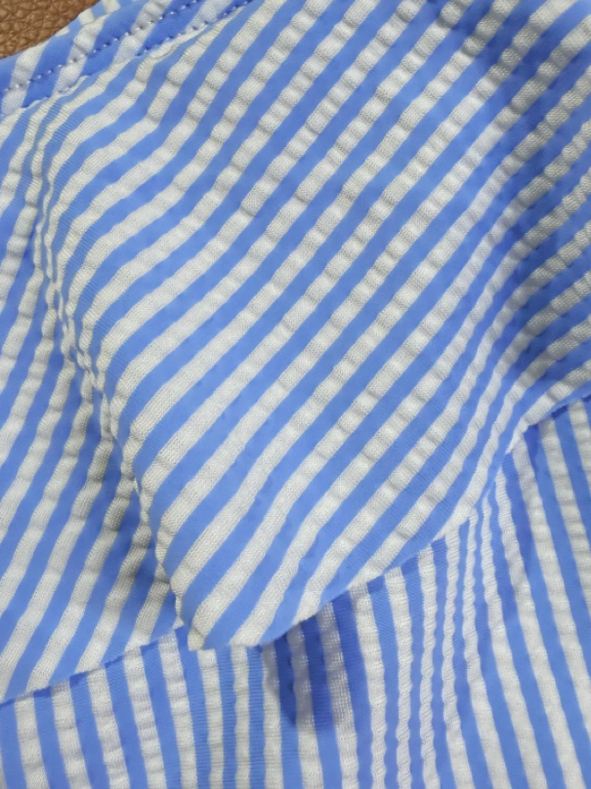 Blue 1940s Striped One-Shoulder Cutout One-Piece Swimsuit sold by Retro Stage product image thumbnail 5