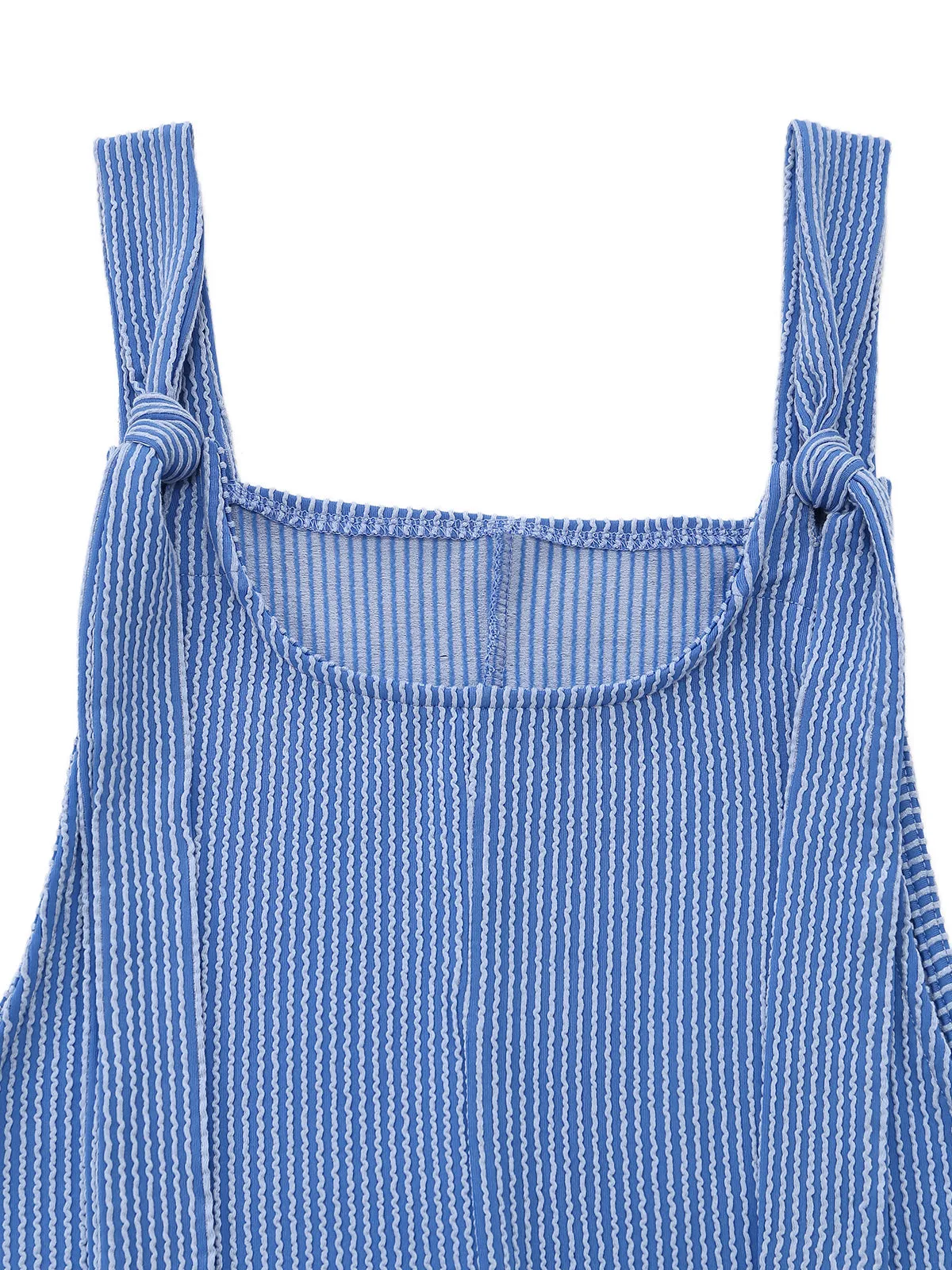 1960s Striped Pocketed Tie-Strap Romper sold by Retro Stage product image thumbnail 4