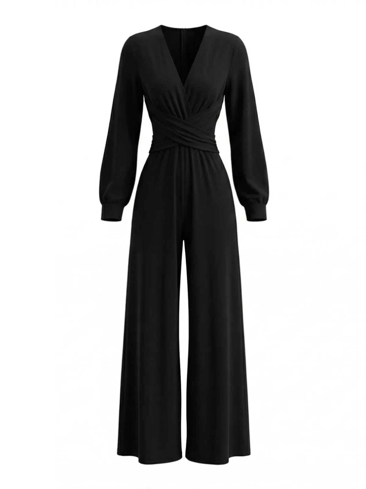 1930s Solid Wrap Front Long Sleeve Jumpsuit sold by Retro Stage product image thumbnail 5