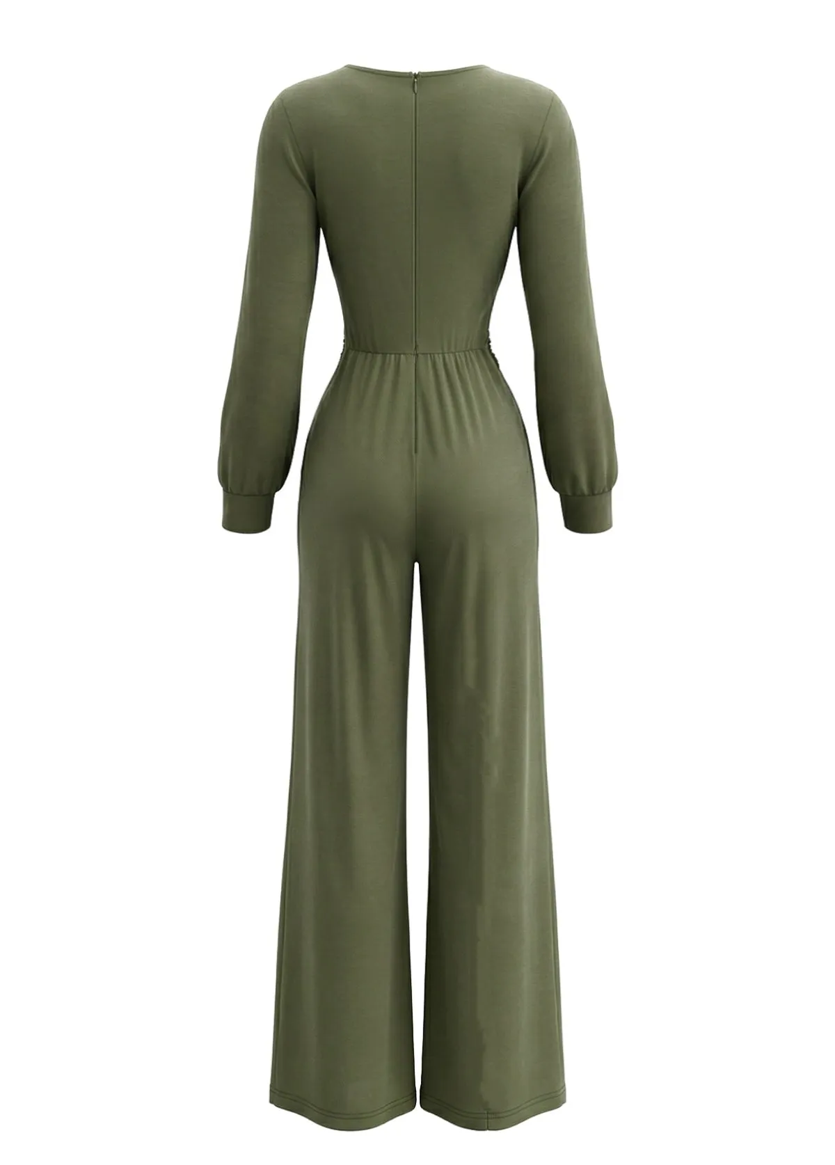1930s Solid Wrap Front Long Sleeve Jumpsuit sold by Retro Stage product image thumbnail 4