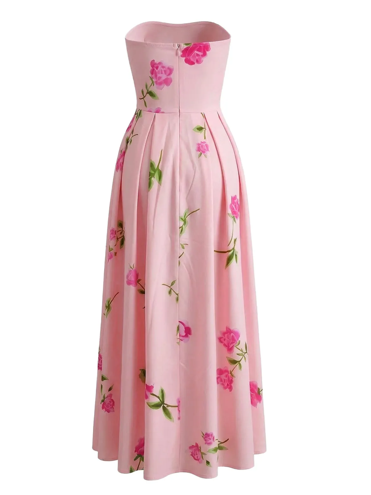 1940s Strapless Floral High Waist Swing Dress sold by Retro Stage product image thumbnail 3