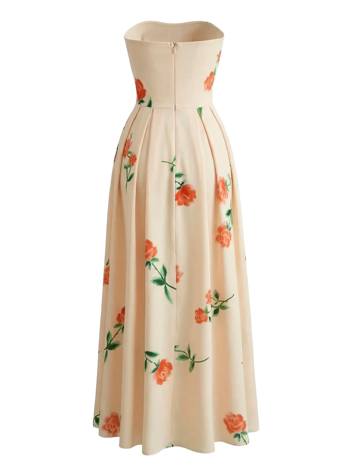1940s Strapless Floral High Waist Swing Dress sold by Retro Stage product image thumbnail 5